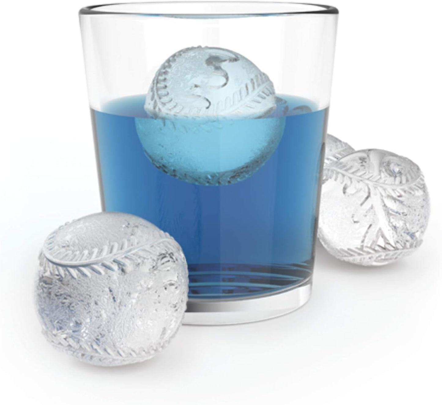 Baseball Ice Mold, Silicone Ice Sphere Mold, Novelty Ice Maker, Set of 1, White, Dishwasher Safe, Ice Cube Tray