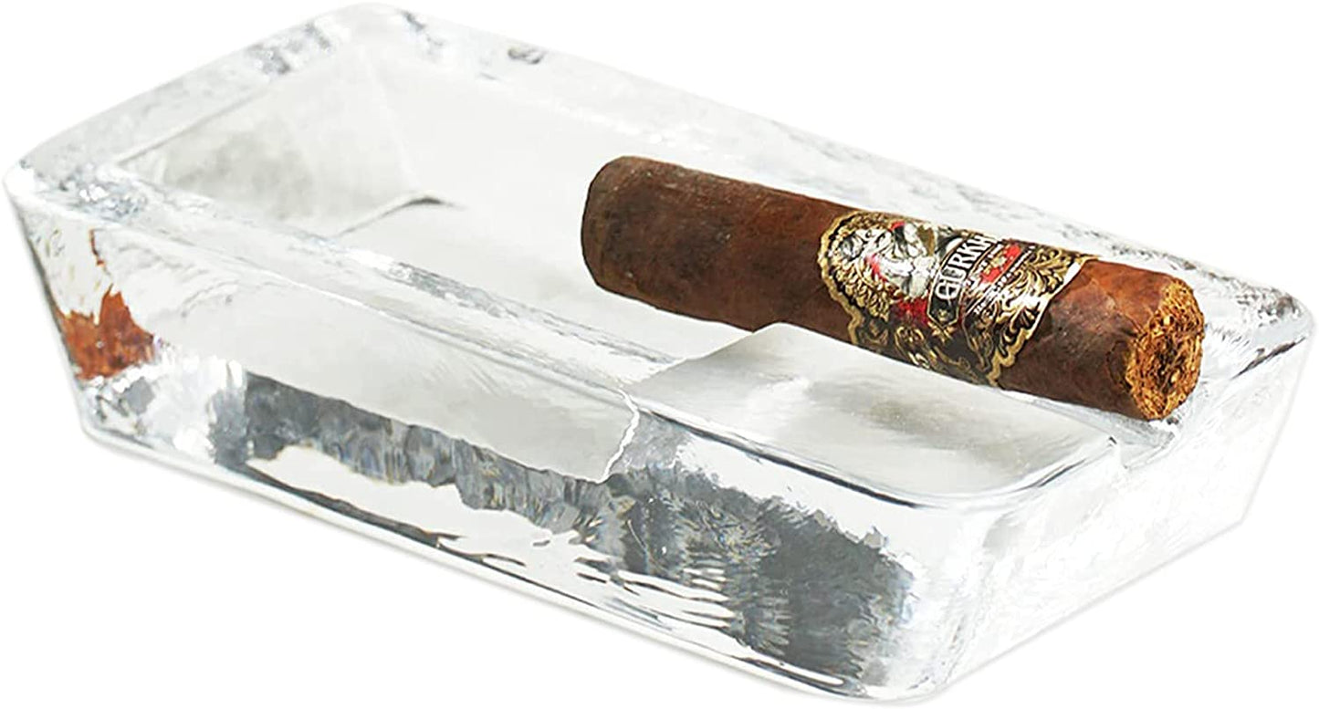 The Buybox Cigar Ashtray Big Ashtrays for Cigarettes Outdoors Large Heavy Glass for Patio/Outdoors/Cigars Ash Tray Large Giant Luxury Premium Cigarette Ashtrays for Outdoor Party Restaurant & Pool