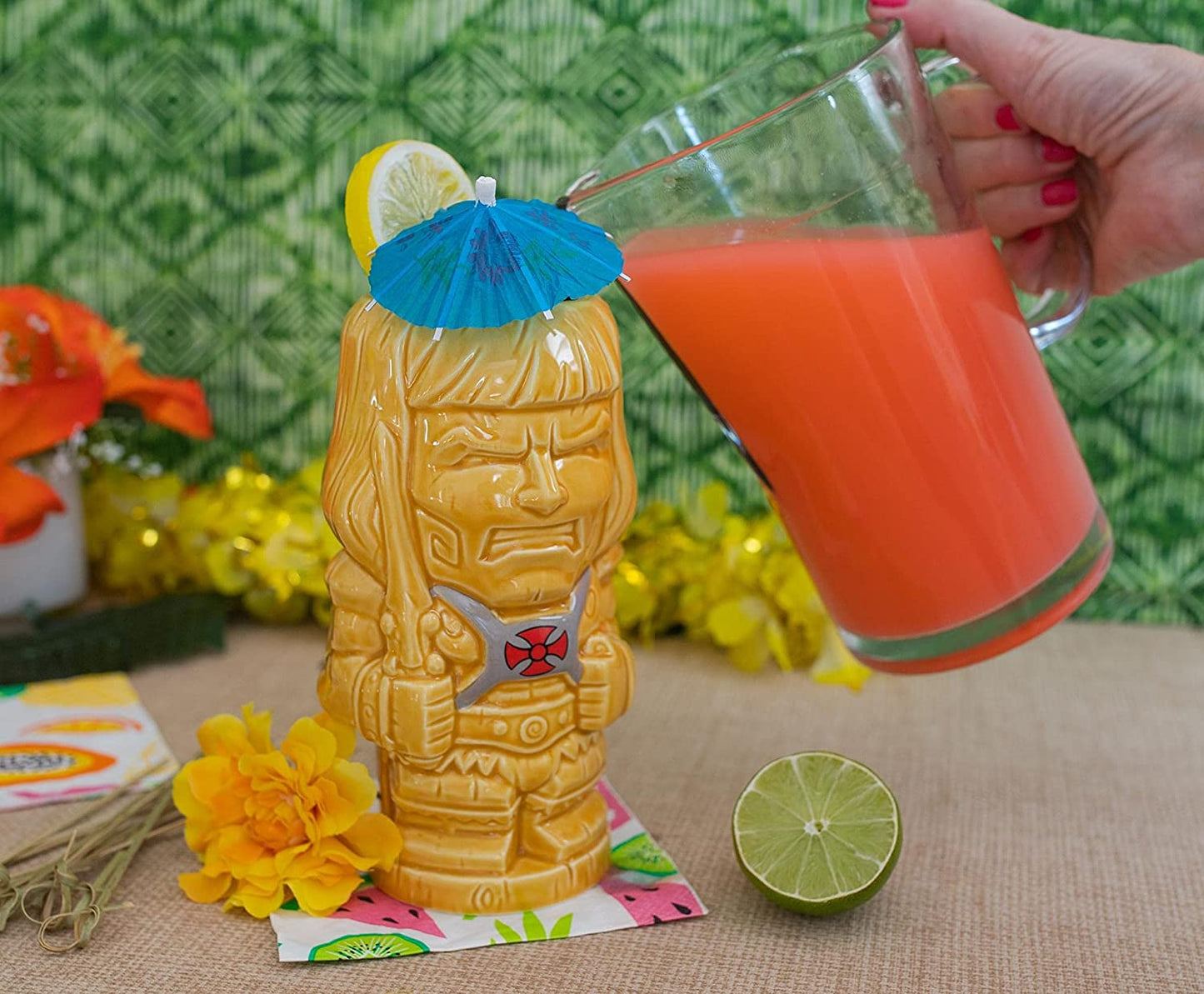 Masters of the Universe He-Man Ceramic Mug | Official Collectible Tiki Cup | Tropical Drinkware for Home Barware Set | Holds 20 Ounces