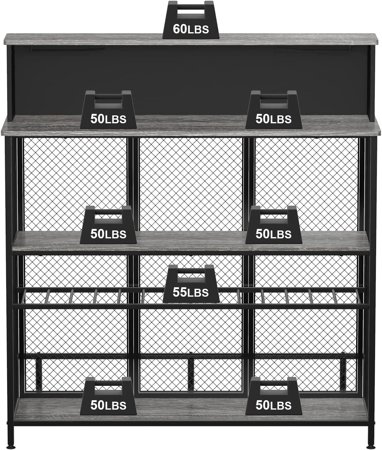 GDLF Home Bar Unit Mini Bar Liquor Bar Table with Storage and Footrest for Home Kitchen Pub (Grey)