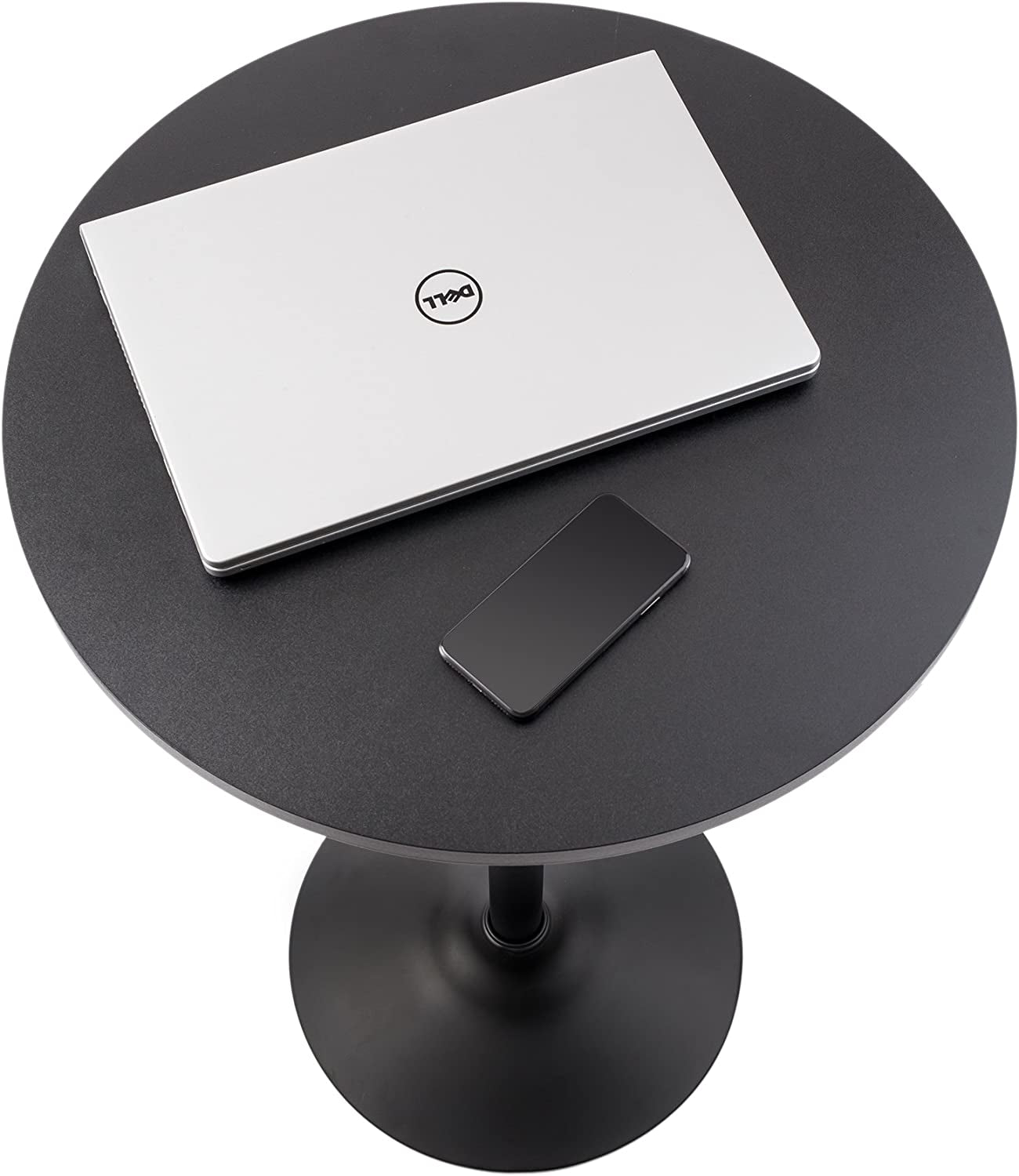 round Cocktail Bistro High Table with Black Top and Base, 1-Pack
