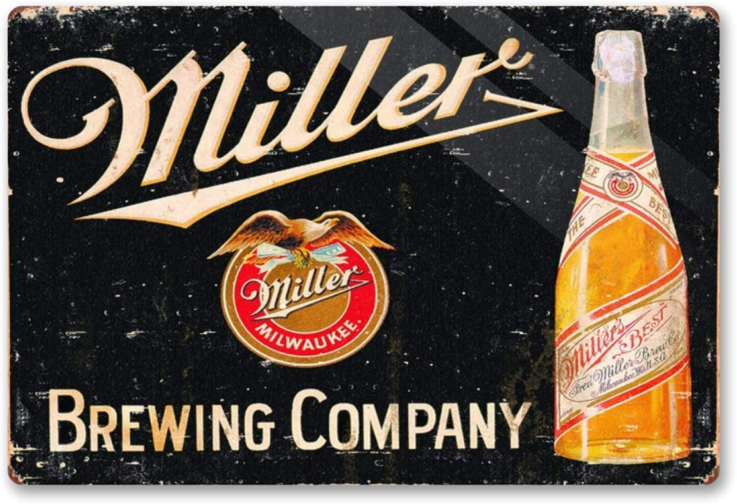 Bundle: Metal Beer Signs - Beer Signs for Man Cave and Bar Rules 4 Pieces Antique Gas Signs Man Cave Shed Office Craft Room Living Room Bar Signs for Backyard Man Cave