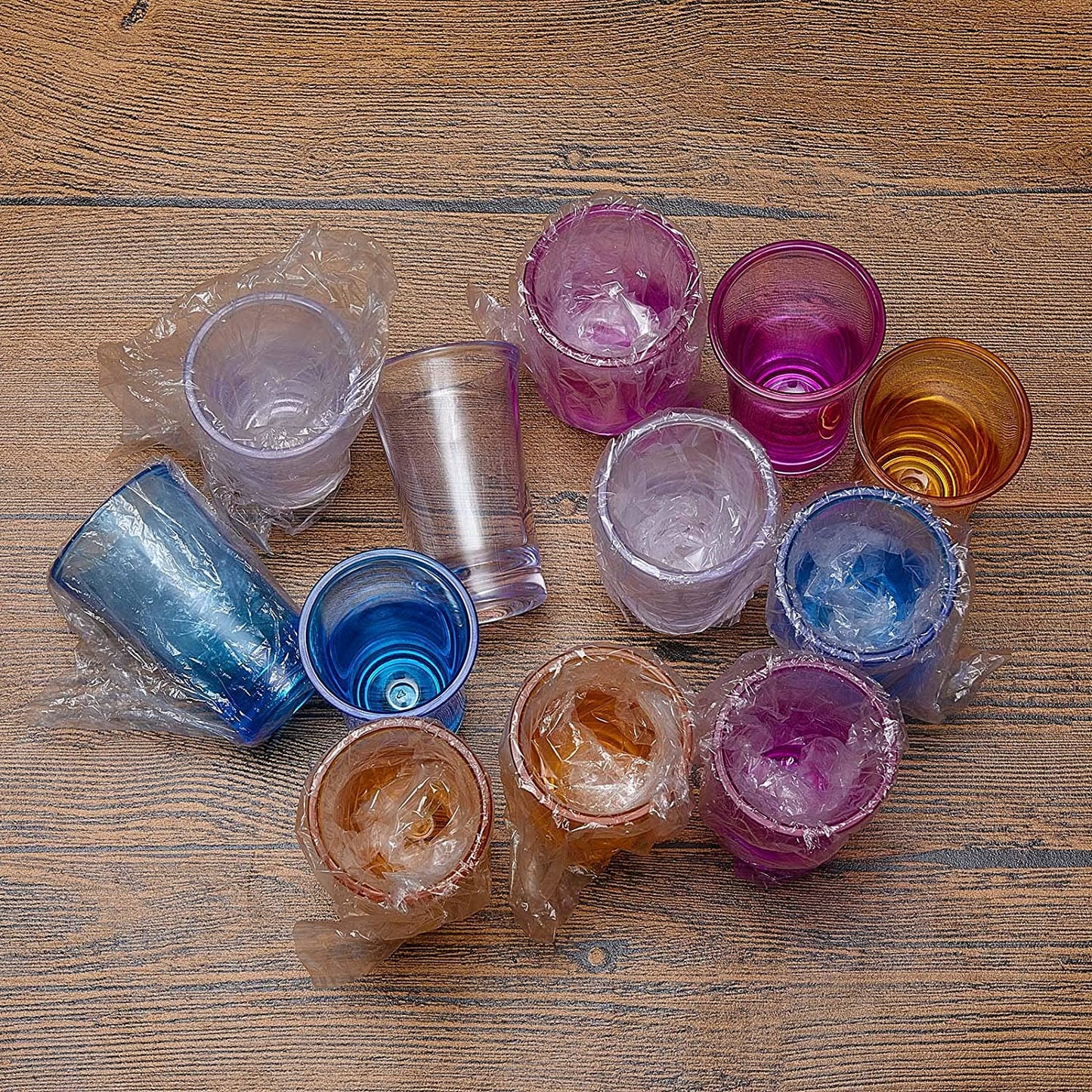 12 Pieces Shots Acrylic Cups Colorful Shot Glasses 1.2-Ounce Heavy Base Shot Glasses for Spirits and Liquors, Compatible with 6 Shot Glass Dispenser and Holder (Blue, Purple, Yellow, Transparent)