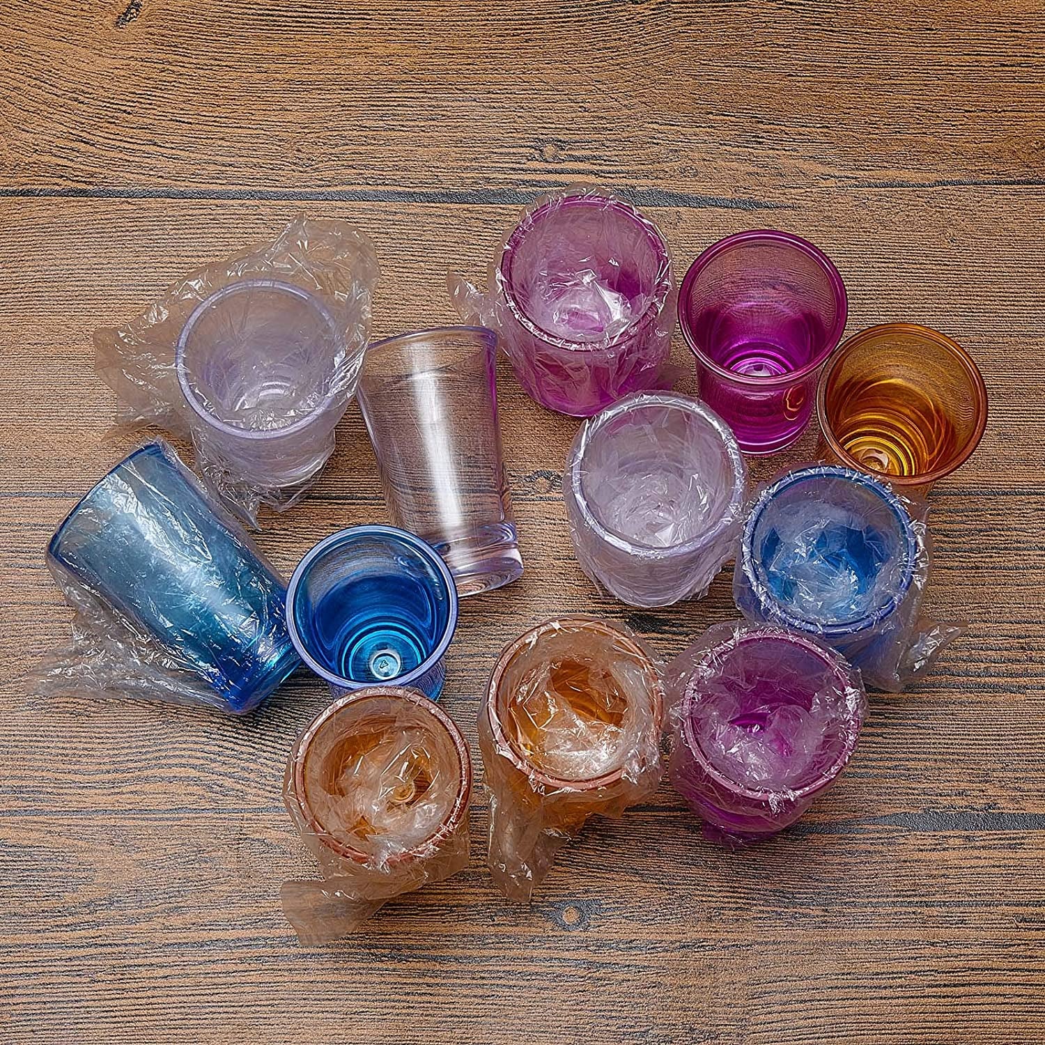 12 Pieces Shots Acrylic Cups Colorful Shot Glasses 1.2-Ounce Heavy Base Shot Glasses for Spirits and Liquors, Compatible with 6 Shot Glass Dispenser and Holder (Blue, Purple, Yellow, Transparent)