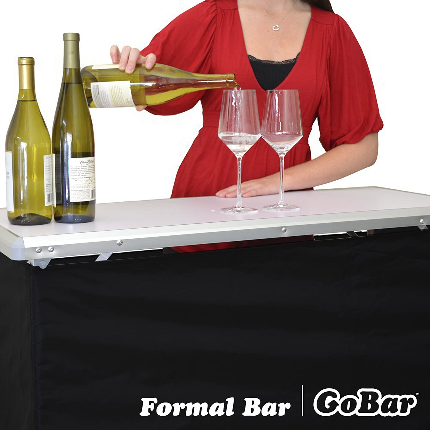 Gobar Portable High Top Bar, Includes 3 Front Skirts and Carrying Case