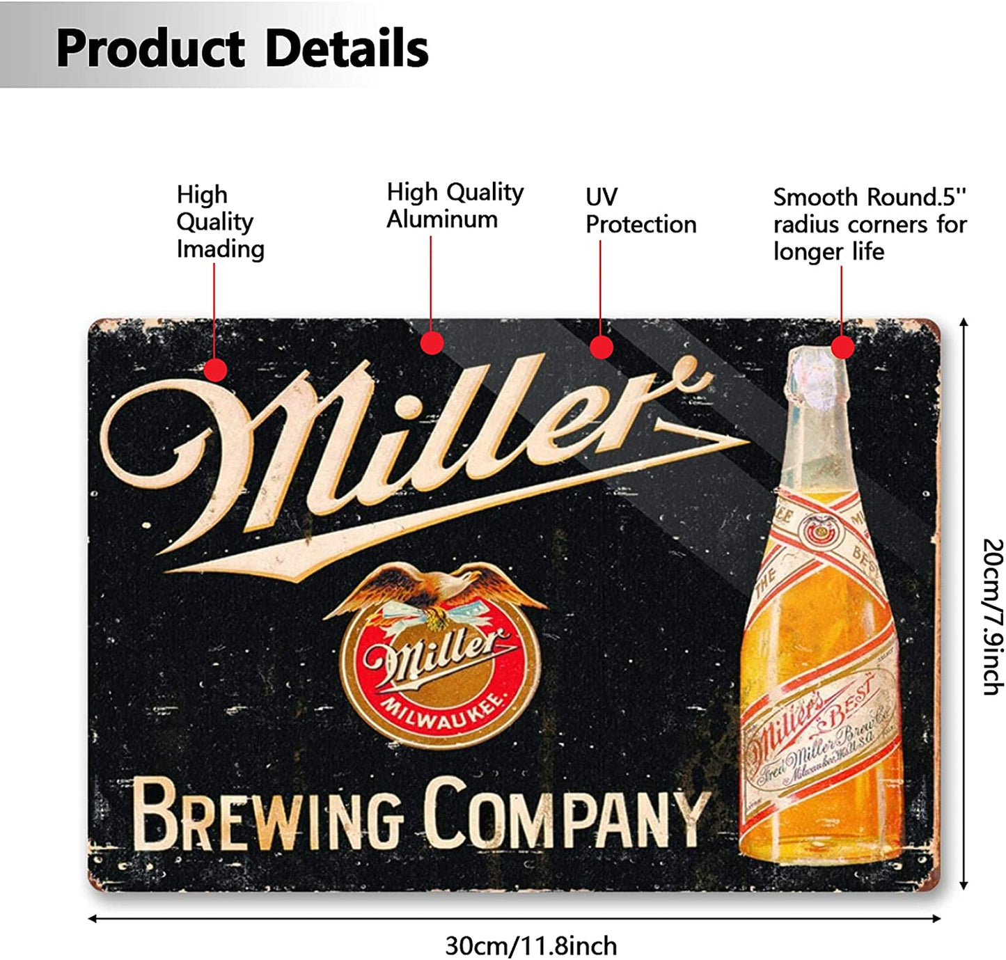 Bundle: Metal Beer Signs - Beer Signs for Man Cave and Bar Rules 4 Pieces Antique Gas Signs Man Cave Shed Office Craft Room Living Room Bar Signs for Backyard Man Cave