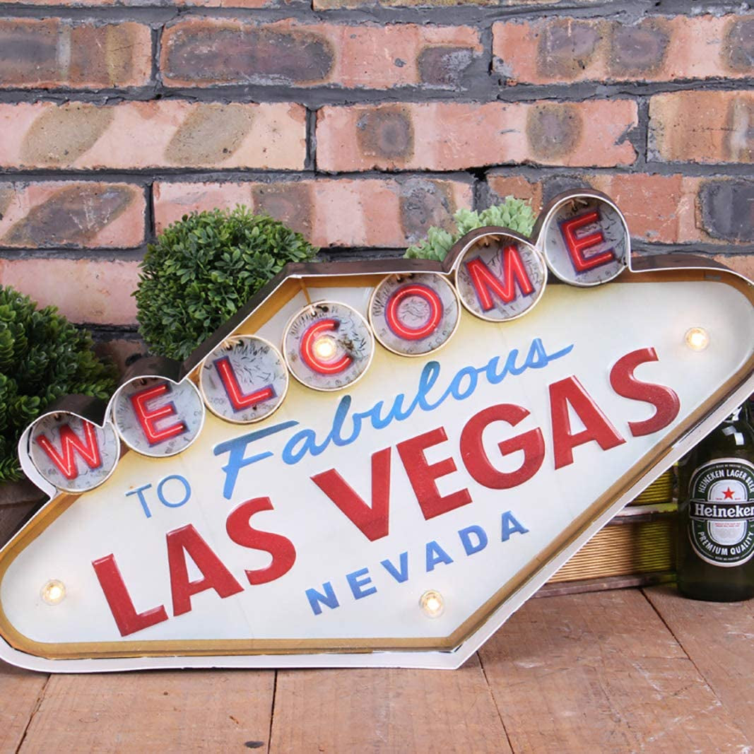 Metal LED Sign Decorative Bar LED Metal Wall Light Sign (LAS VEGAS)