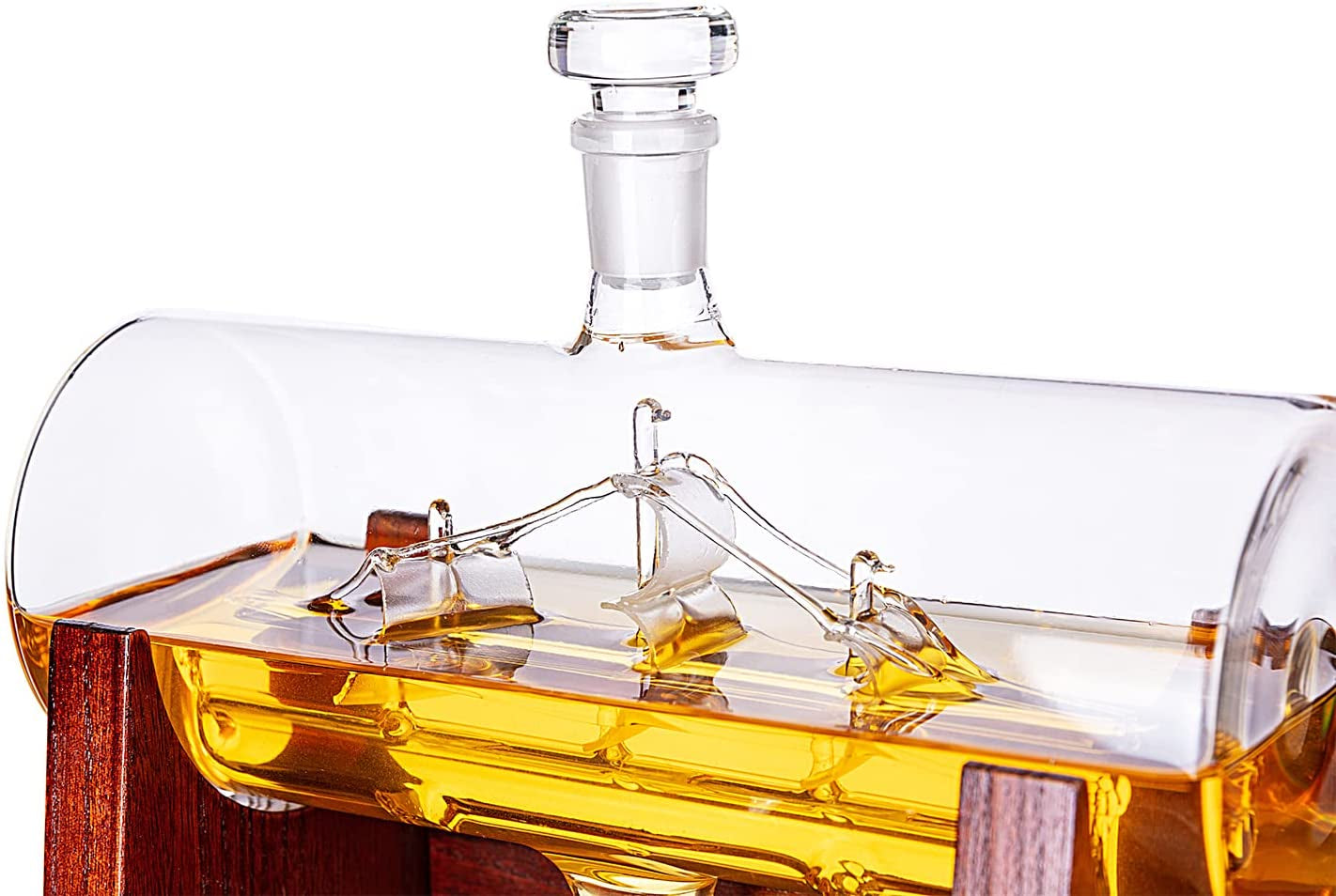 Whiskey Decanter Set, 1250Ml Whiskey Decanter with 2 Whiskey Glasses