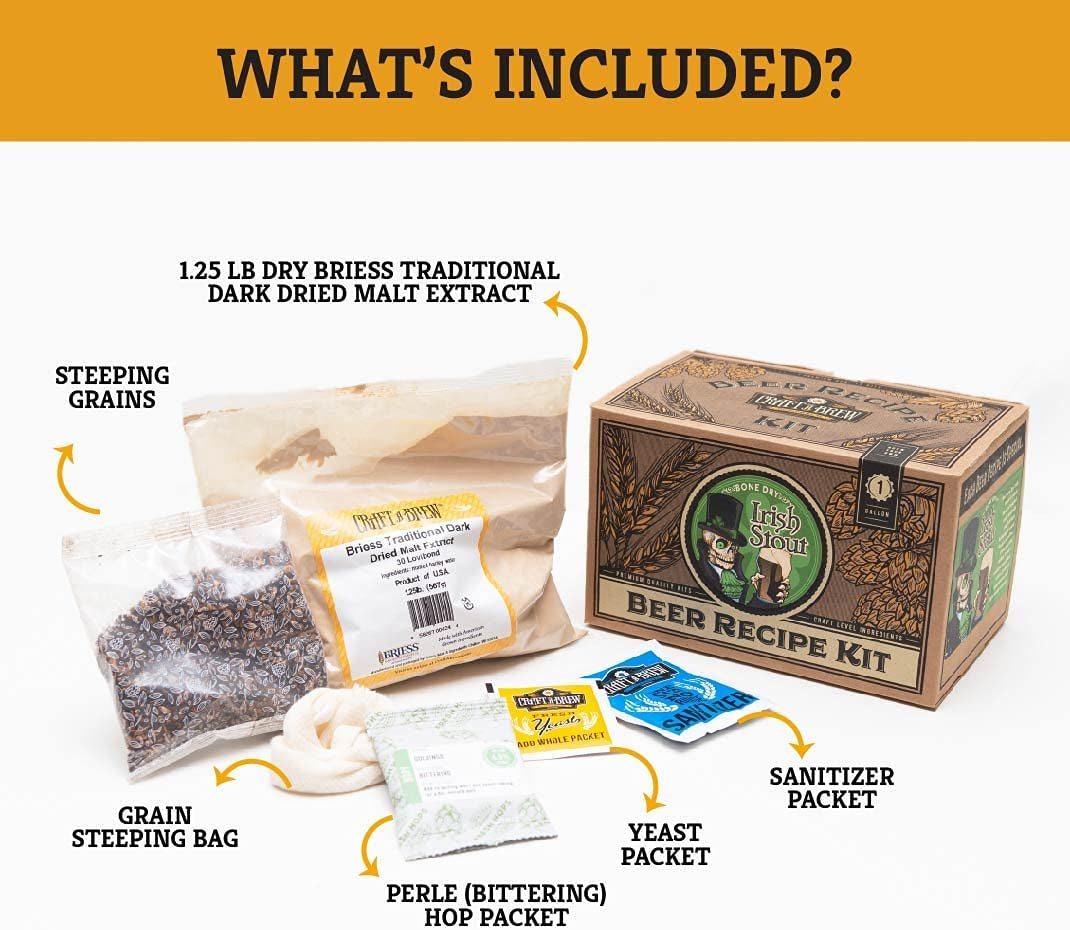 Bone Dry Irish Stout Refill Recipe Kit - 1 Gallon - Ingredients for Home Brewing Beer