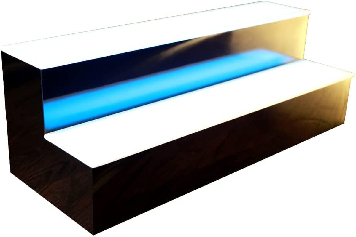BARCONIC® LED Liquor Bottle Display Shelf - 2 Tier (Step) - 18"