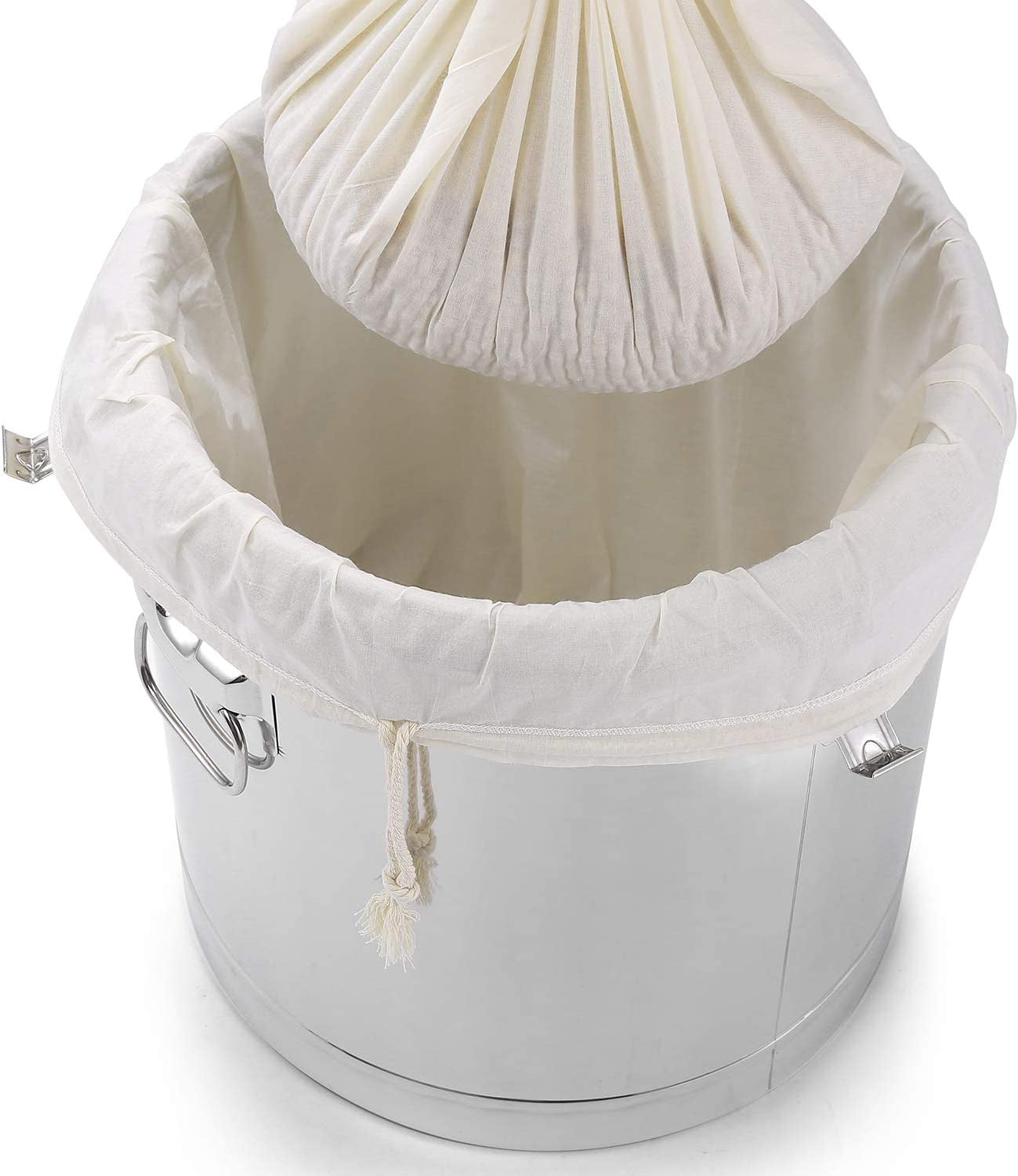 Brew Bags(26" X 22") 2 Pack Unbleached Reusable Organic Cotton Brew Bags for Home Brewing, Drawstring Straining Bag Fine Mesh Cheesecloth Bag for Fruit/Cider/Wine/Beer