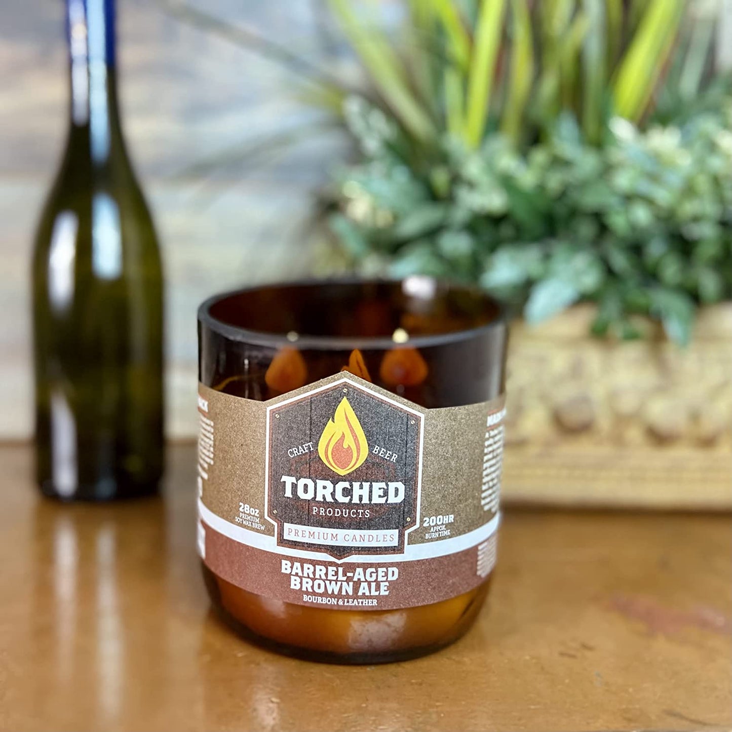 Beer Scented Candles | Natural Soy Wax Candle | Pinewood Pilsner Scent 28 Oz | Makes a Great Gift for Men, Beer Lovers, and Collectors | Bar Man-Cave Decor and Accessories