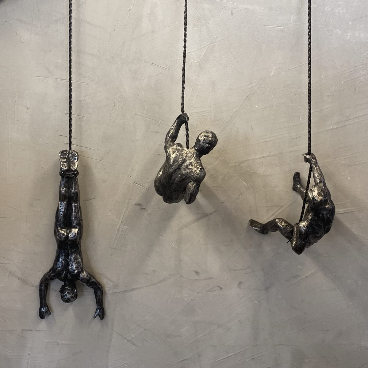 Set of 3 Climbing Men 7.8" down Climbing Man Wall Art Decor Rock Climbing Gifts Modern 3D for Men'S Unique Sports & Outdoors Sculpture for Bedroom Home Office Company- and 4.5” Left/Right