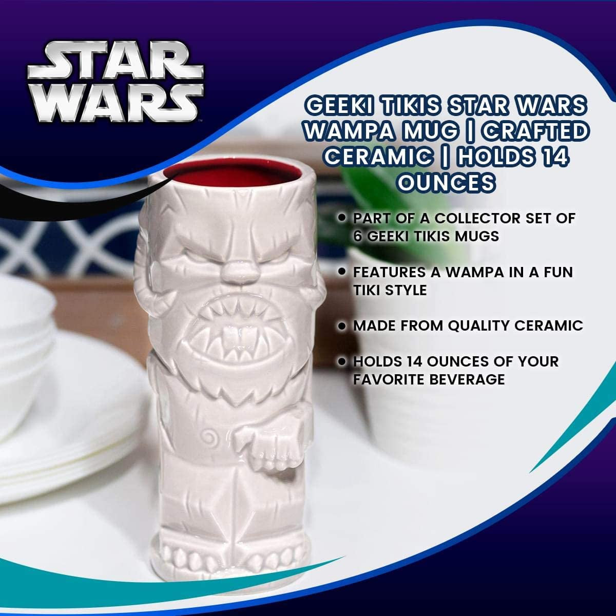 Star Wars Wampa Mug | Official Star Wars Collectible Tiki Style Ceramic Cup | Holds 14 Ounces