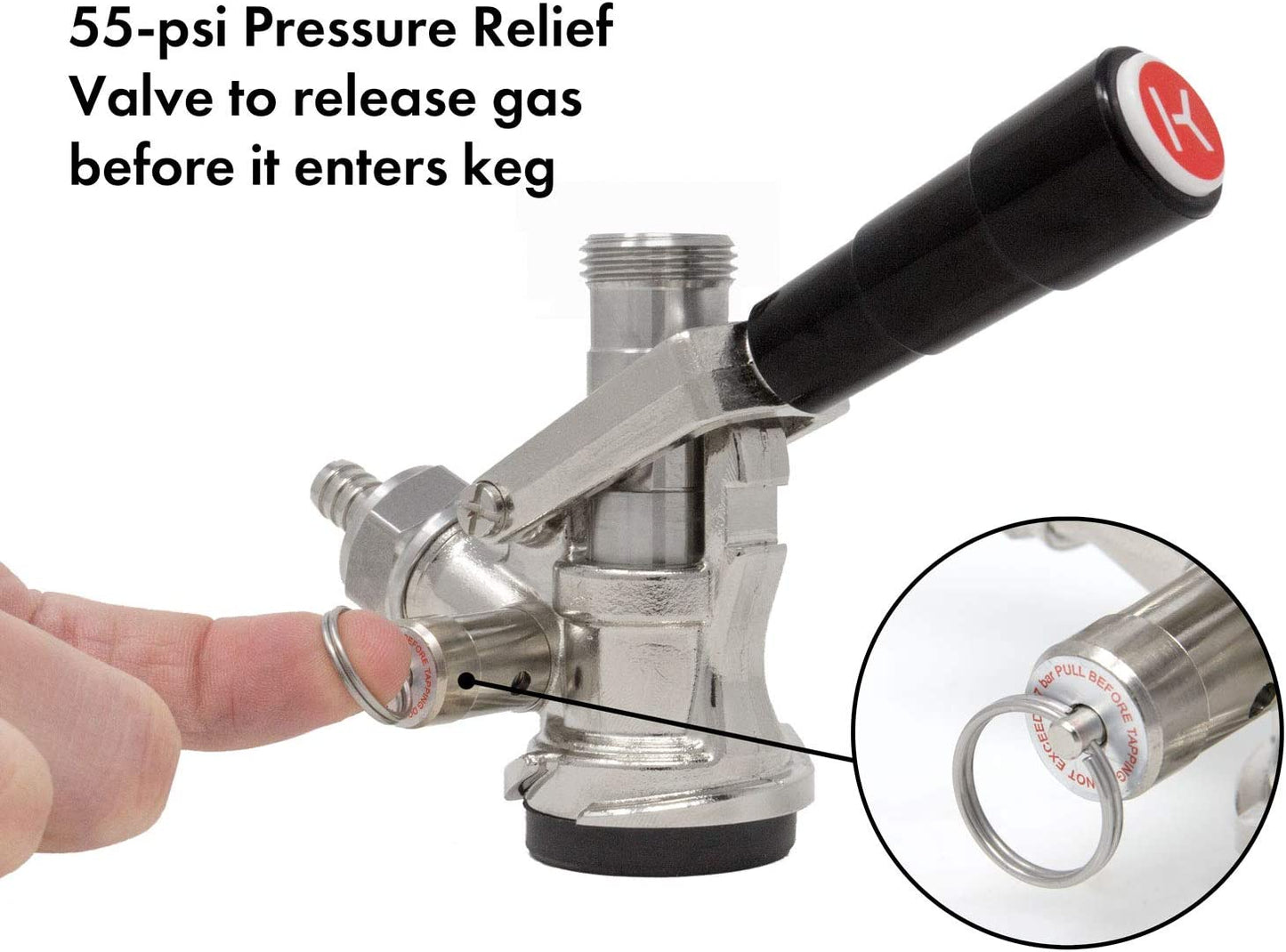 Kegco KC KT85D-L Keg Coupler D System, Black