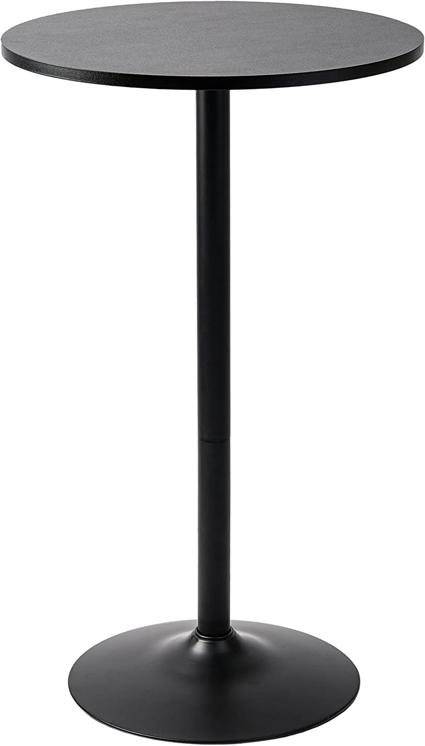 round Cocktail Bistro High Table with Black Top and Base, 1-Pack