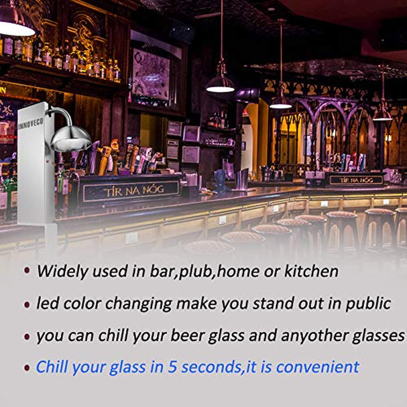 Glass Chiller – CO2 Glass Froster for Cups and Glasses – Instant Drink Chiller for Cocktail, Beer, Mixed Drinks, Wine – Glass Chiller for Bar, Restaurant, Kitchen.