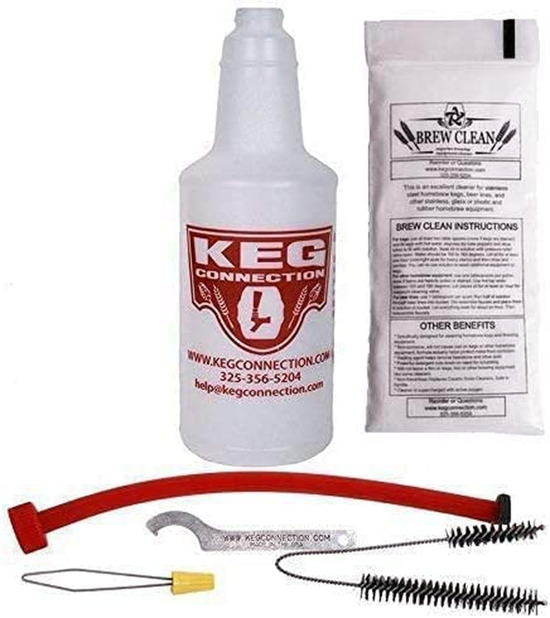 Kegerator Beer Line Cleaning Kit - Easy and Safe to Use Keg Cleaner - with Brew Clean Solution and More