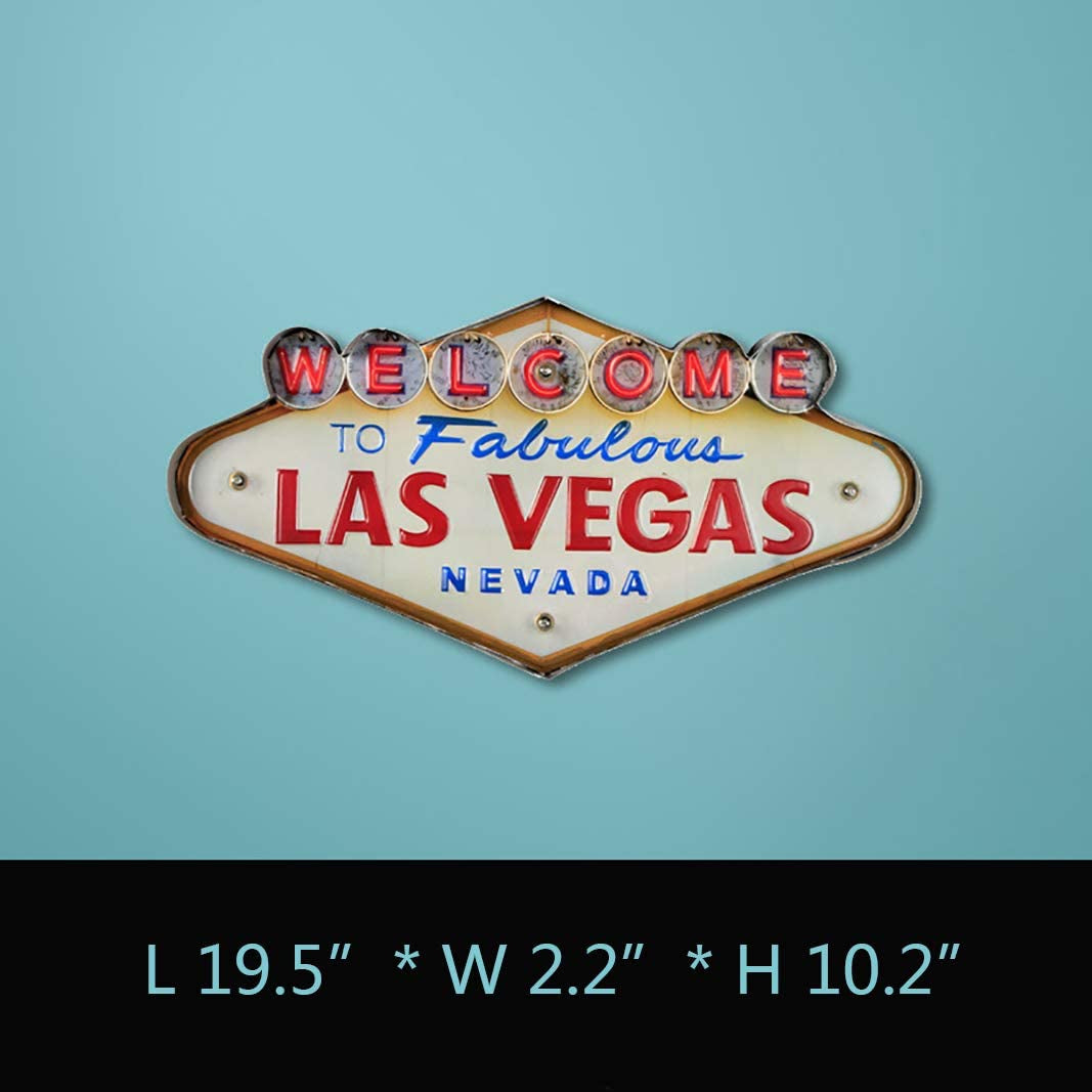 Metal LED Sign Decorative Bar LED Metal Wall Light Sign (LAS VEGAS)