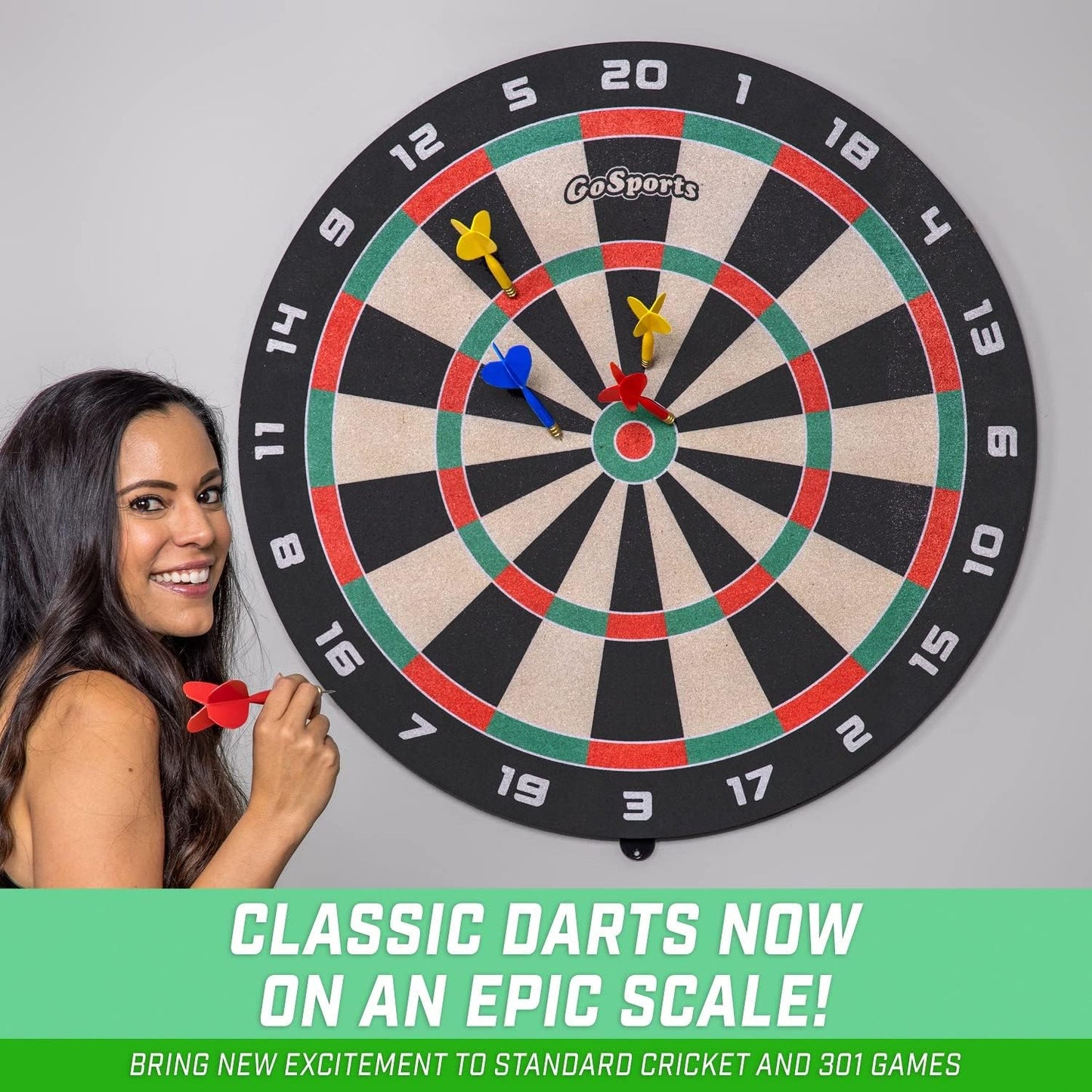Giant 3 Ft Cork Dartboards - Includes 12 Giant Darts and Scoreboard - New Fun Twist on Darts