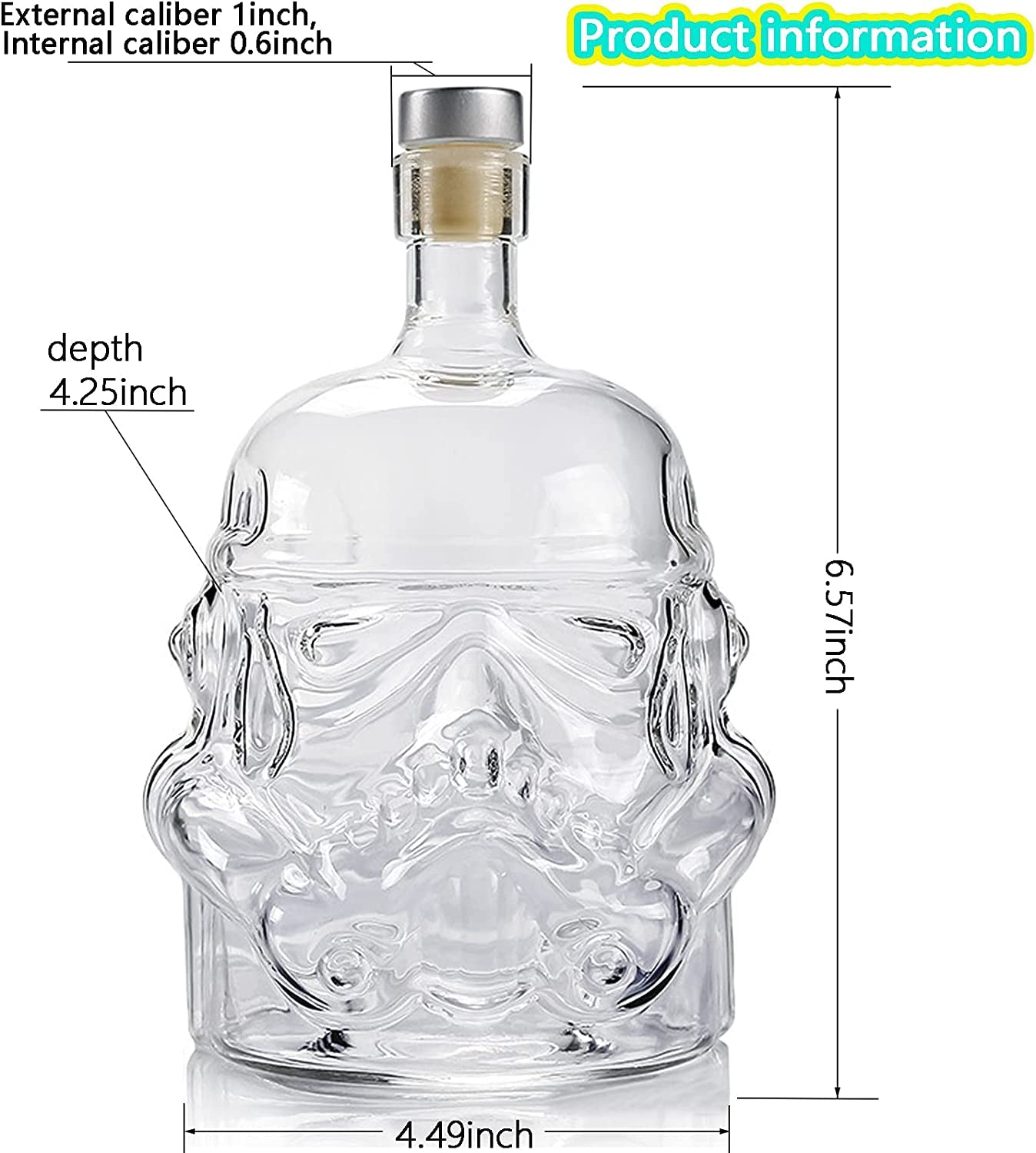 Whiskey Flask Carafe Decanter, Whiskey Glasses, Whiskey Carafe for Wine, Liquor, Scotch, Bourbon, Brandy - 750ML