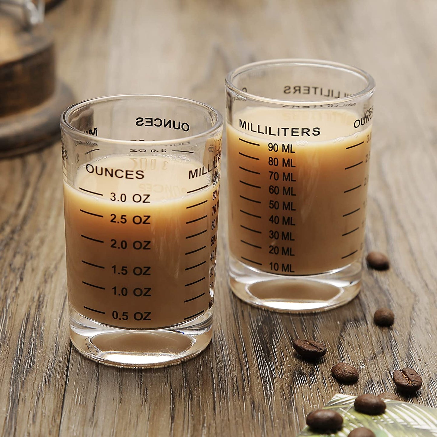 Shot Glass Measuring Cup 3 Ounce/90Ml Liquid Heavy High Espresso Glass Cup Black Line