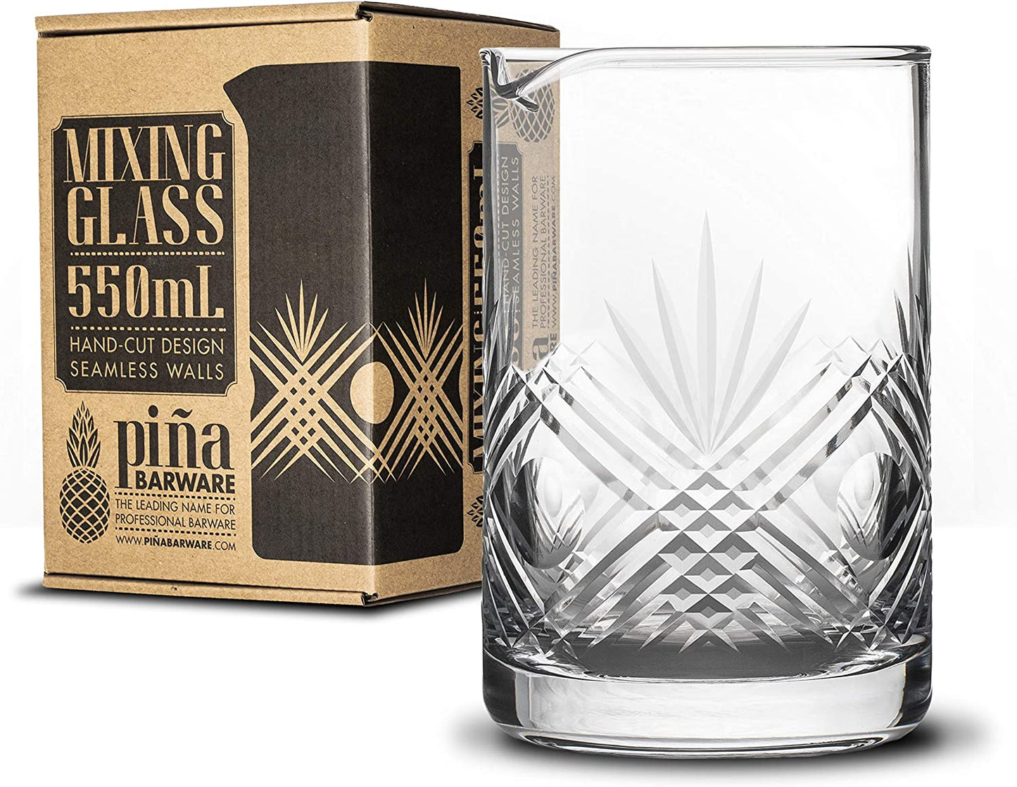 Seamless Hand Cut Mixing Glass - 550Ml / 18Oz - Professional Bartending Commercial Glassware