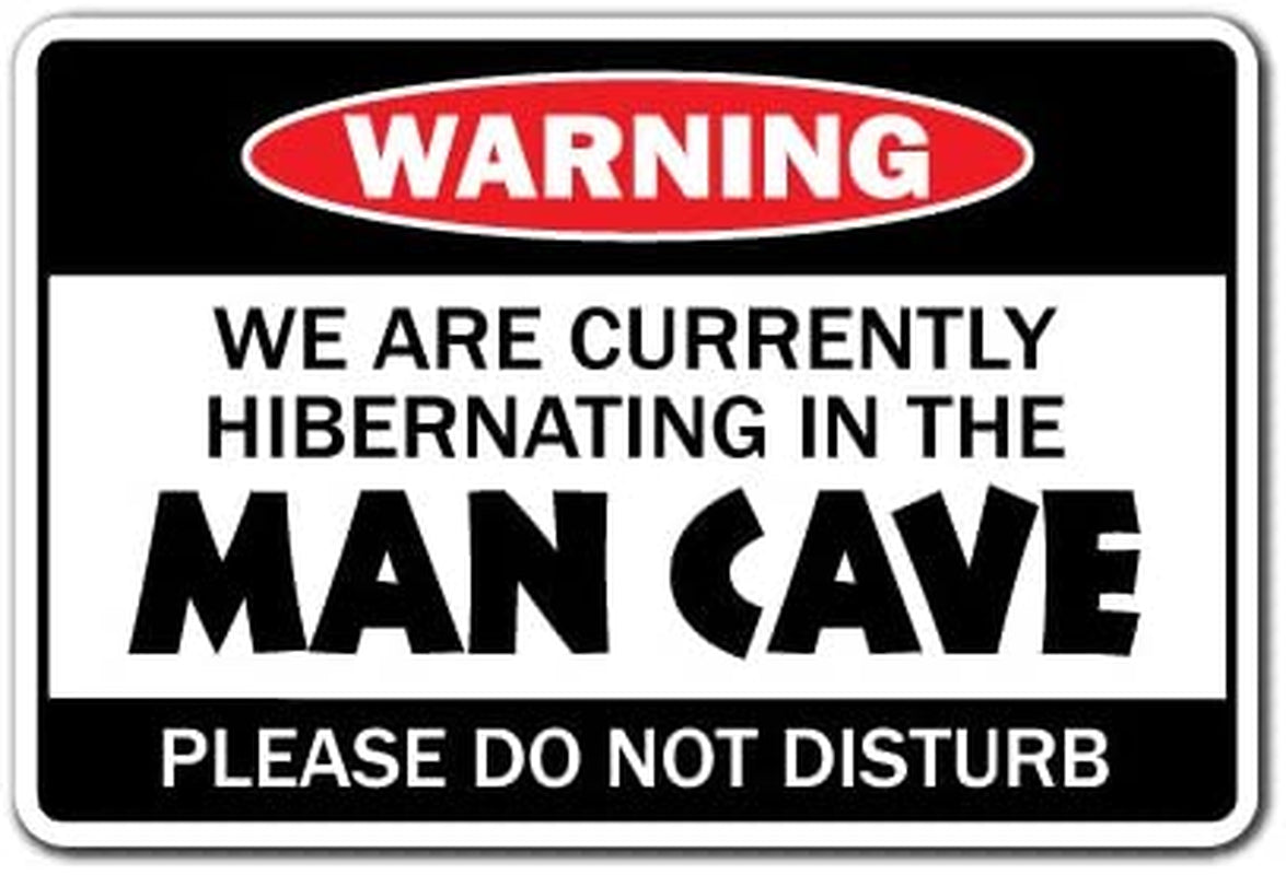 Man Cave 1 Warning Aluminum Sign | Indoor/Outdoor | Funny Home Décor for Garages, Living Rooms, Bedroom, Offices | Beer Cigar Tv Darts Smoke Sign Wall Plaque Decoration