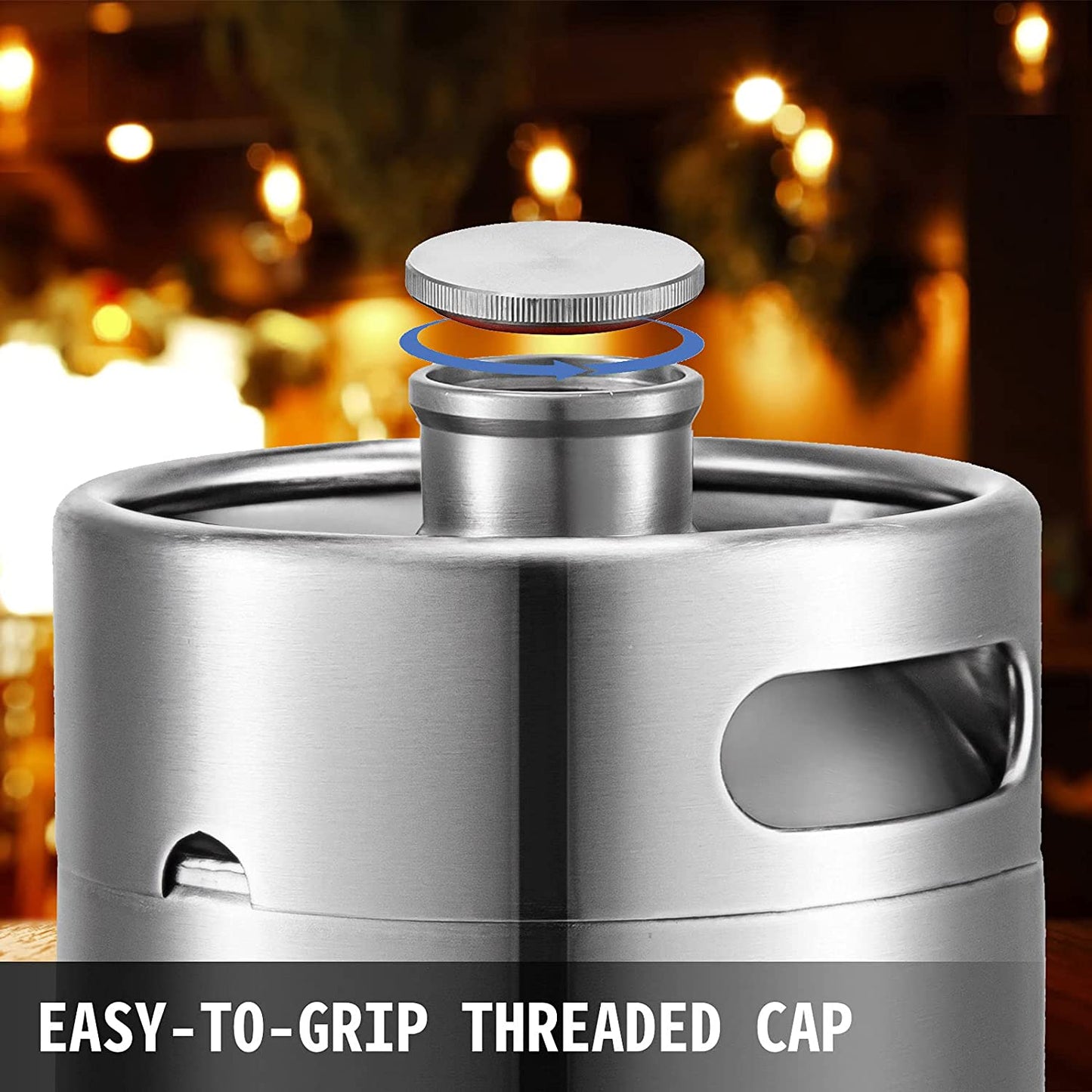 Beer Mini Keg 135 Oz, Mini Keg Growler W/Tap Faucet, Pressurized Growler 304 Stainless Steel Pressurized Beer Growler with Co2 Pressure Regulator, Beer Dispenser Portable Carbonated Growler