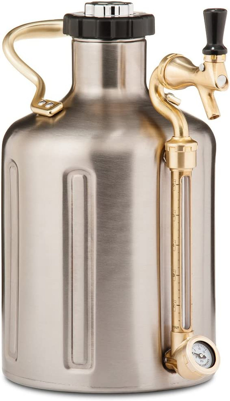 Ukeg Carbonated Growler-Great Gift for Beer Lovers, 64 Oz, Copper