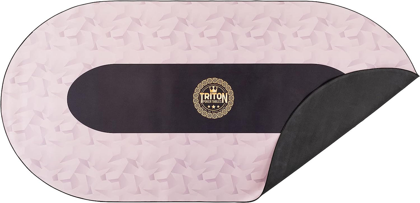 Tritonโข Premium Portable Poker Table Mat 10 Player Blue - Multi-Spandex Fabric Rubber Portable Poker Game Mat with Zippered Oxford Fabric Carry Bag - 77.75" L X 35.5" W