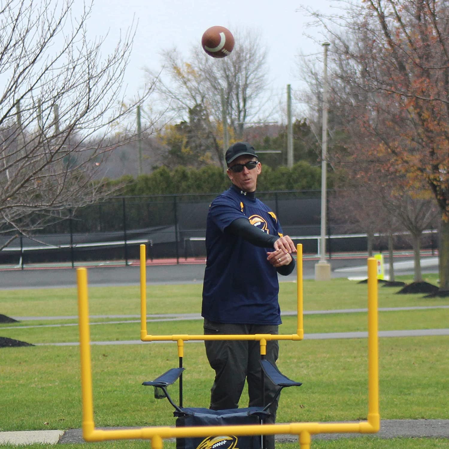- the Ultimate Football Yard Game Set, Outdoor Football Toss for Tailgating, Backyard, Beach, Park, Tournaments, Sports Training, Score Touchdowns, Kick Field Goals (Navy Blue)