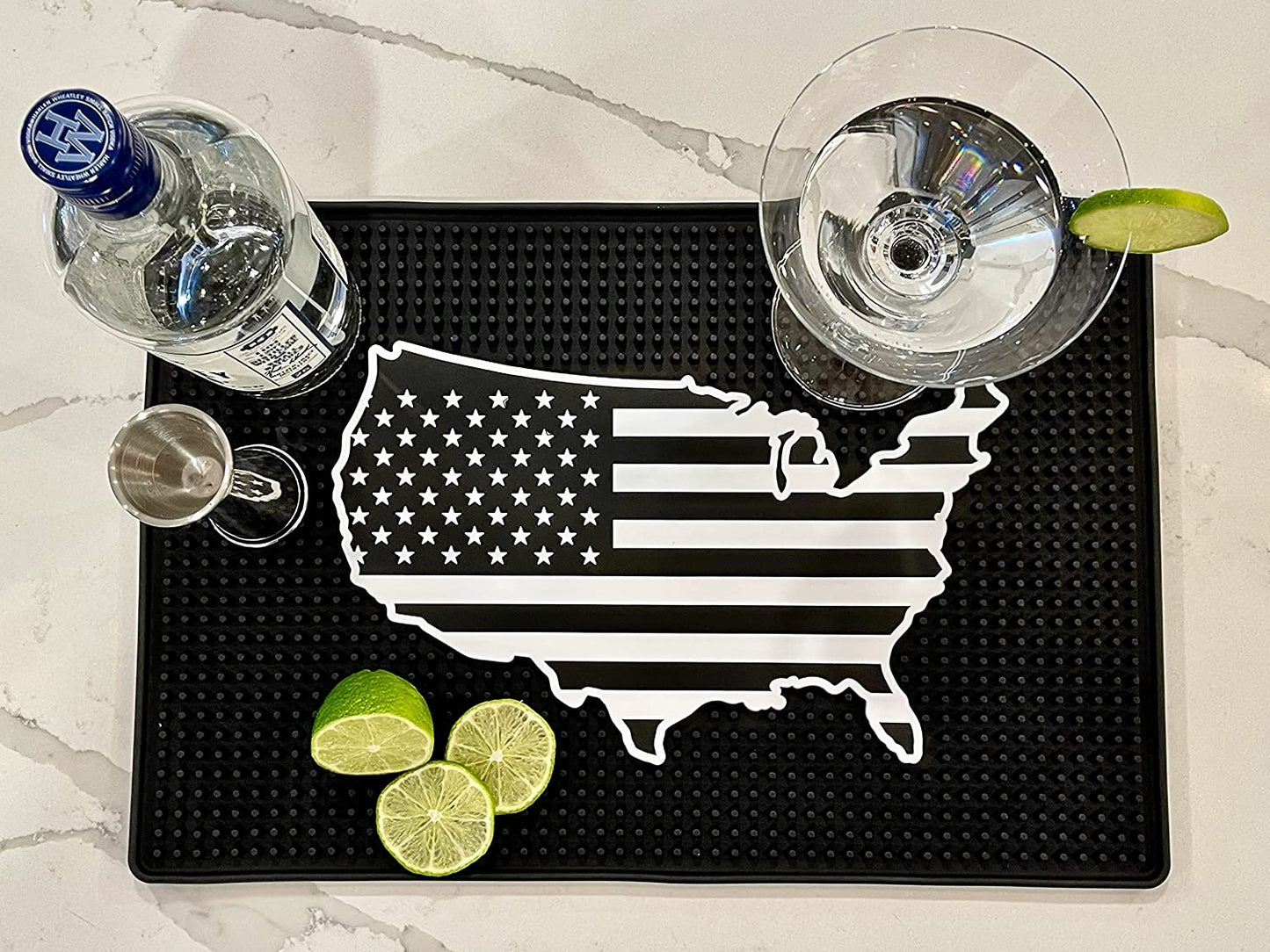 Premium USA Bar Mat, 18In X 12In Custom Bar Mat with Slogan Bar Mat for Spills Service Mat for Coffee, Bars, Restaurants and Countertops.