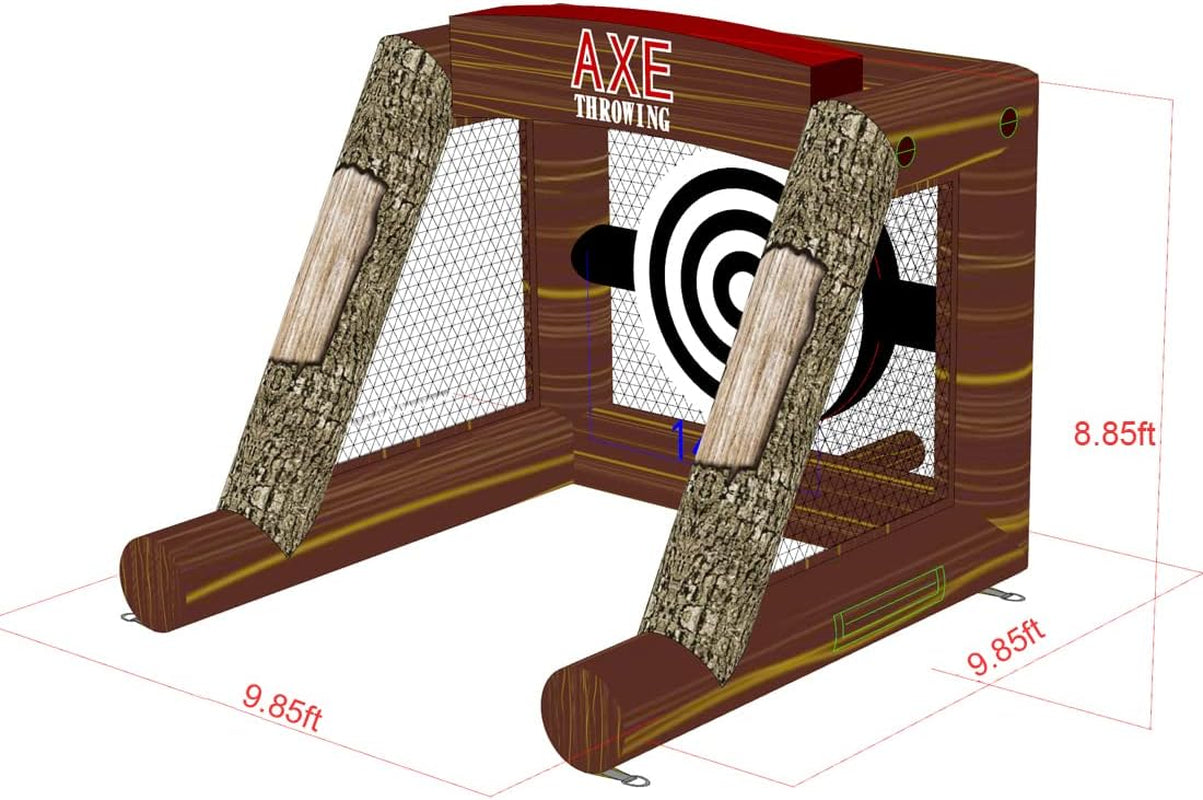 Inflatable Axe Throwing Game + Inflatable Ball Toss Target Dart Board for Backyard/Birthday/School/Team/Party Events