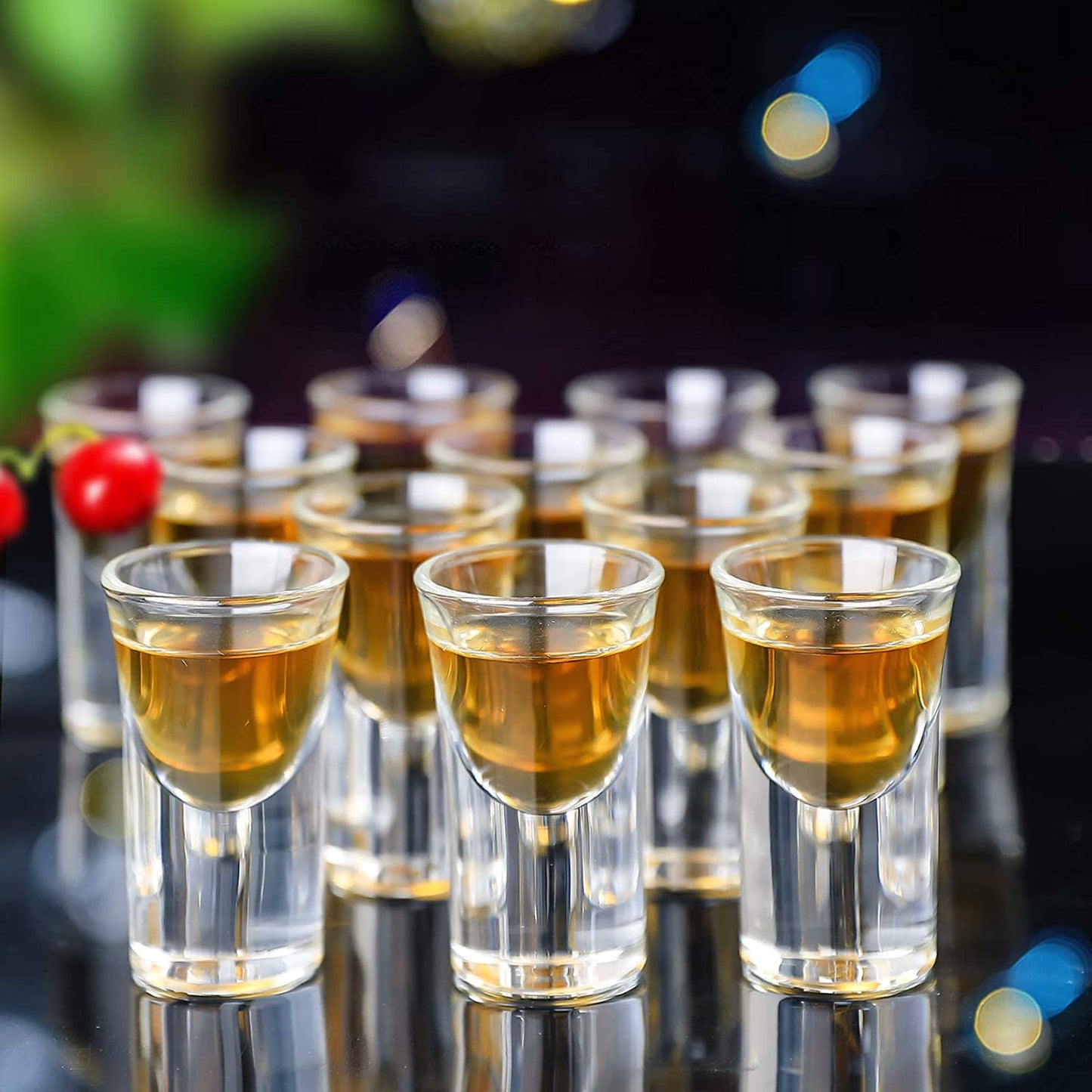 Gift Set-Shot Glasses Set 24Pcs 0.5Oz/15Ml Mini Shot Glasses with Tray Holder Organizer Thick Base Clear Glass Cups Glassware for Party Club Bar Spirit Tasting Tool Set of 24