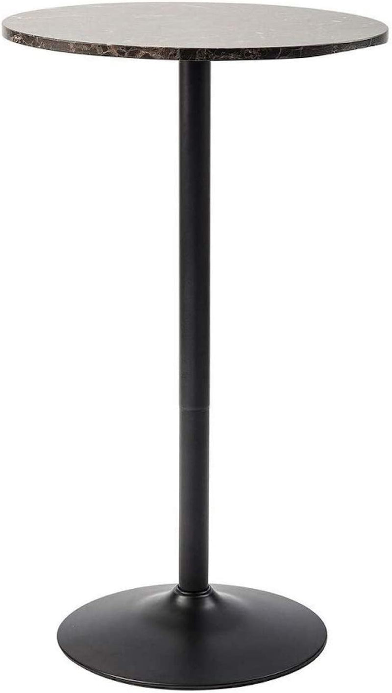 round Cocktail Bistro High Table with Black Top and Base, 1-Pack