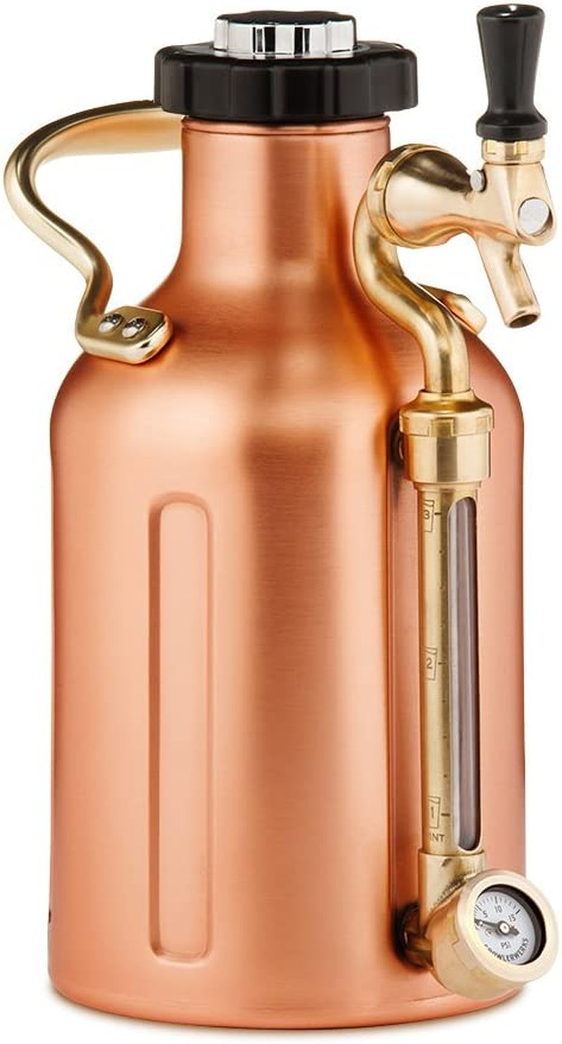 Ukeg Carbonated Growler-Great Gift for Beer Lovers, 64 Oz, Copper