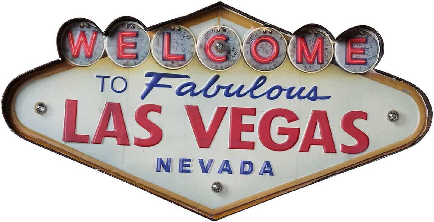 Metal LED Sign Decorative Bar LED Metal Wall Light Sign (LAS VEGAS)