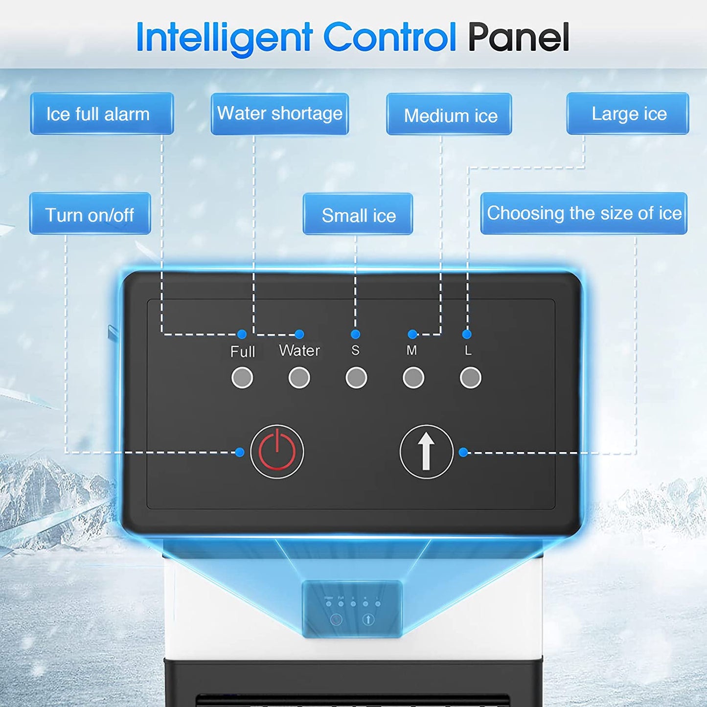 Ice Maker Commercial - 70Lbs/24H Ice Machine 32 Ice Cubes in 11-20 Minutes, Freestanding Cabinet Ice Maker with 13 Lbs Storage Bin, 2 Ways Add Water for Bar Home Office Restaurant