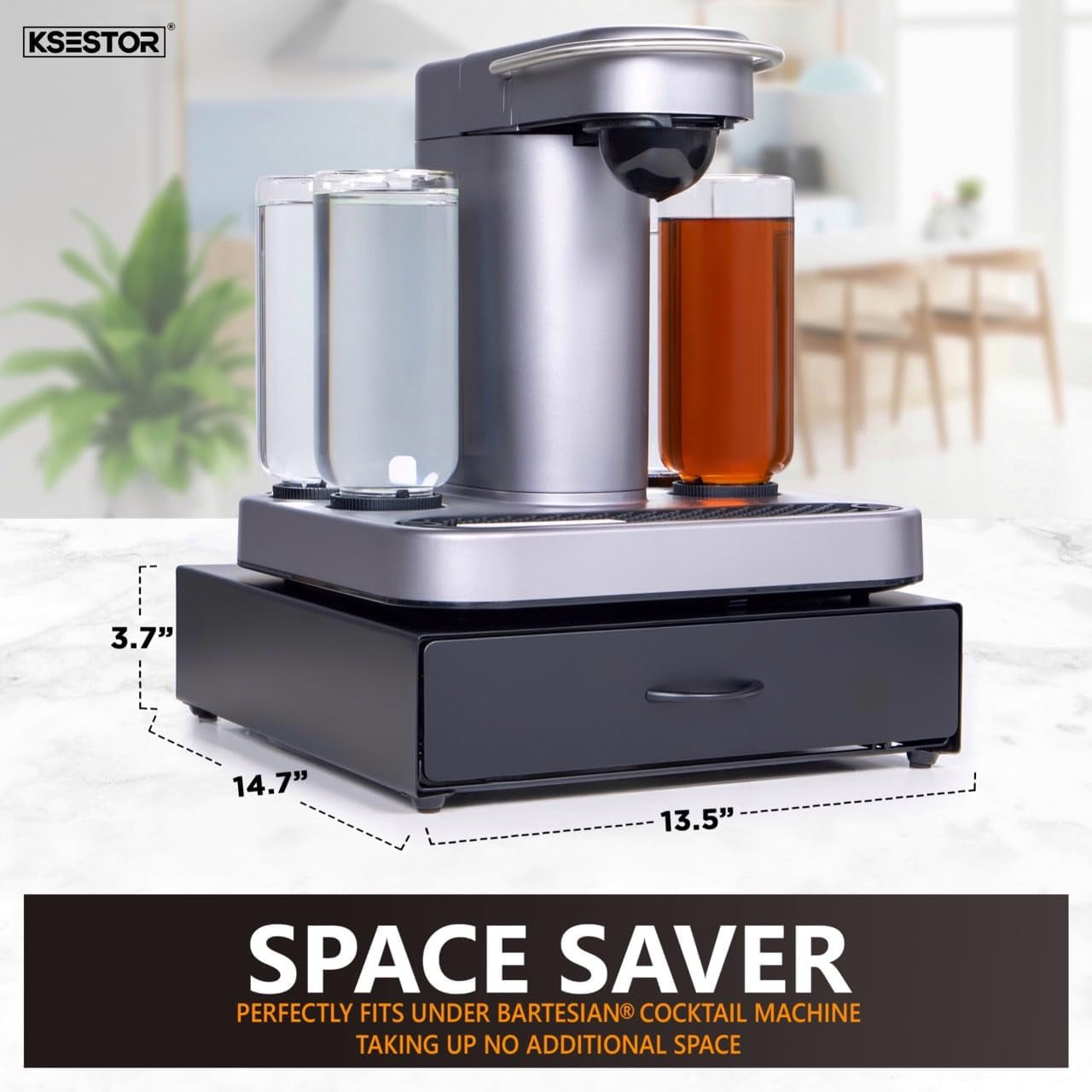 Premium Storage Drawer for Bartesian Capsules by - Holds up to 40 Bartesian Pods - Sturdy and Stackable Bartesian Pod Holder - Bartesian - Bartesian Machine