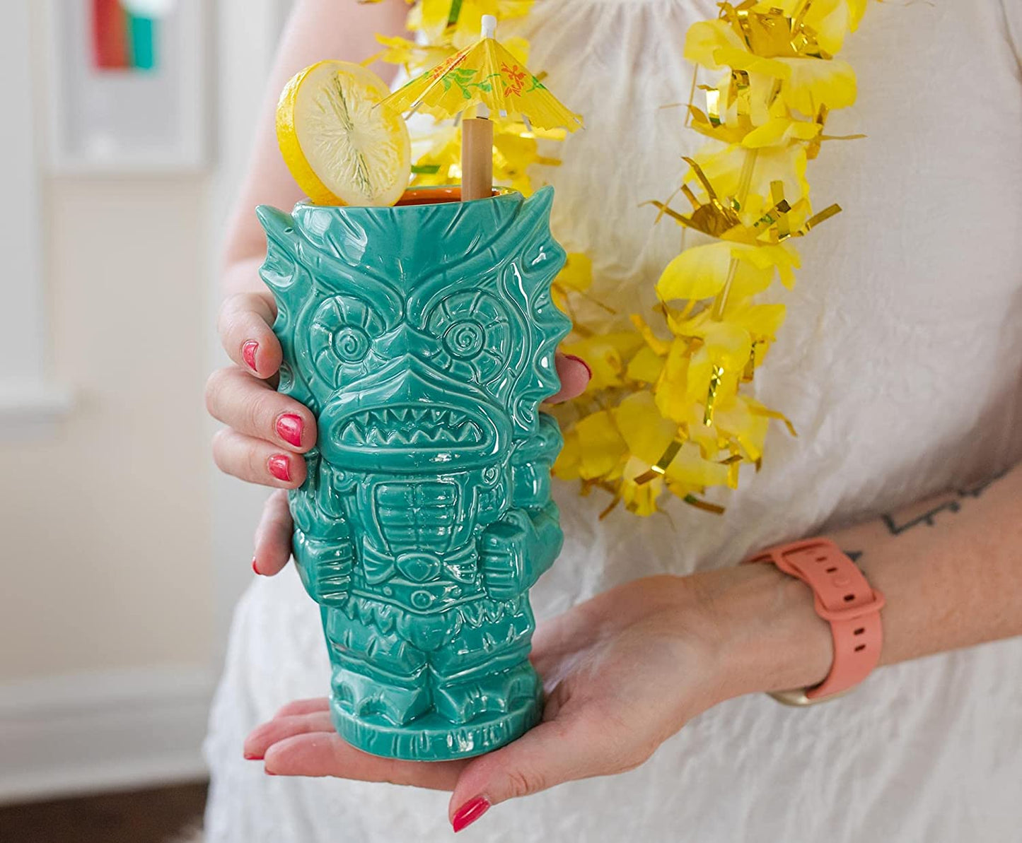 Masters of the Universe Mer-Man Ceramic Mug | Official Collectible Tiki Cup | Tropical Drinkware for Home Barware Set | Holds 18 Ounces