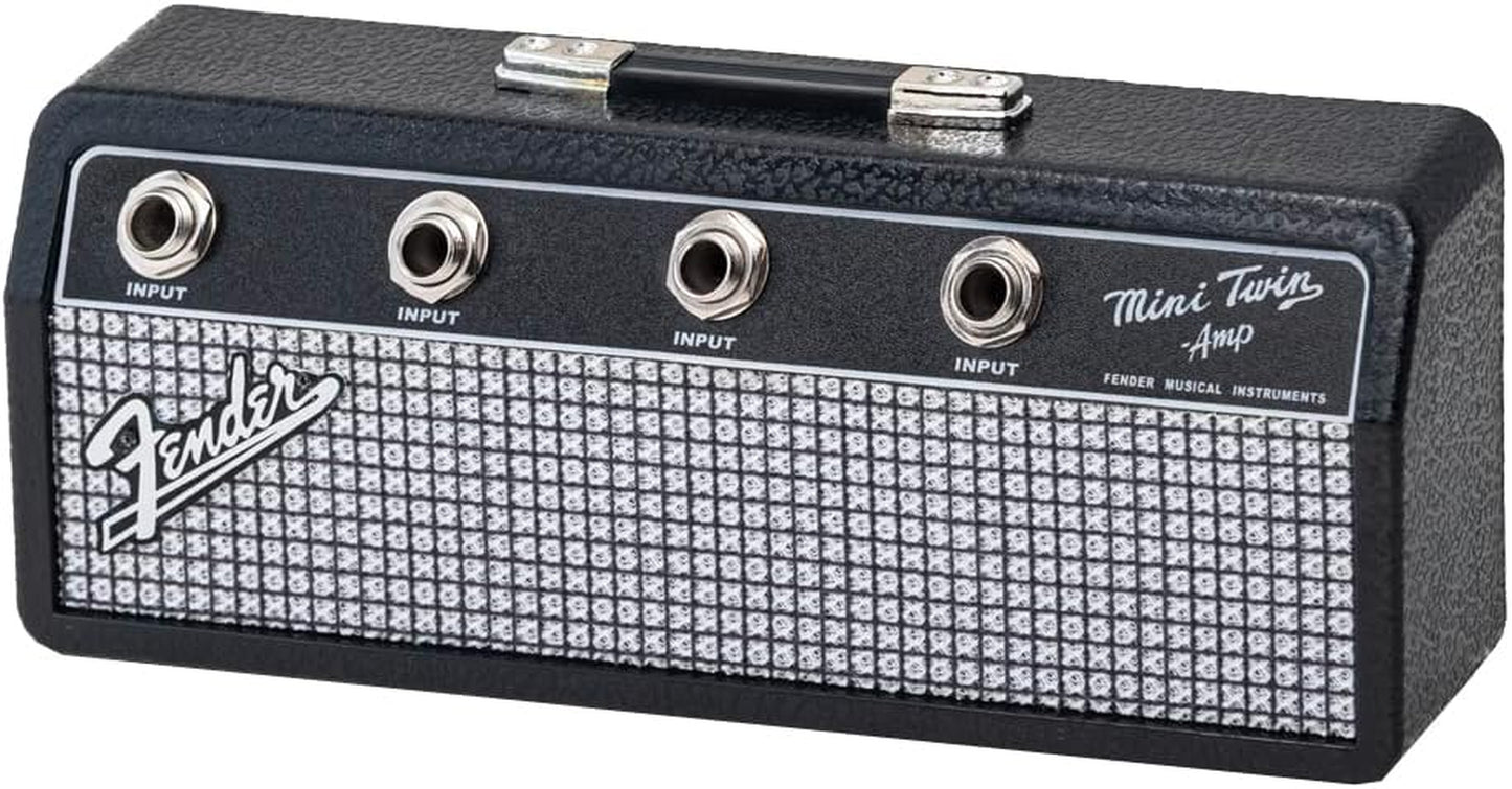 Licensed Fender Jack Rack- Guitar Amp Key Holder, Includes 4 Guitar Plug Keychains and 1 Wall Mounting Kit. Quick and Easy Installation.