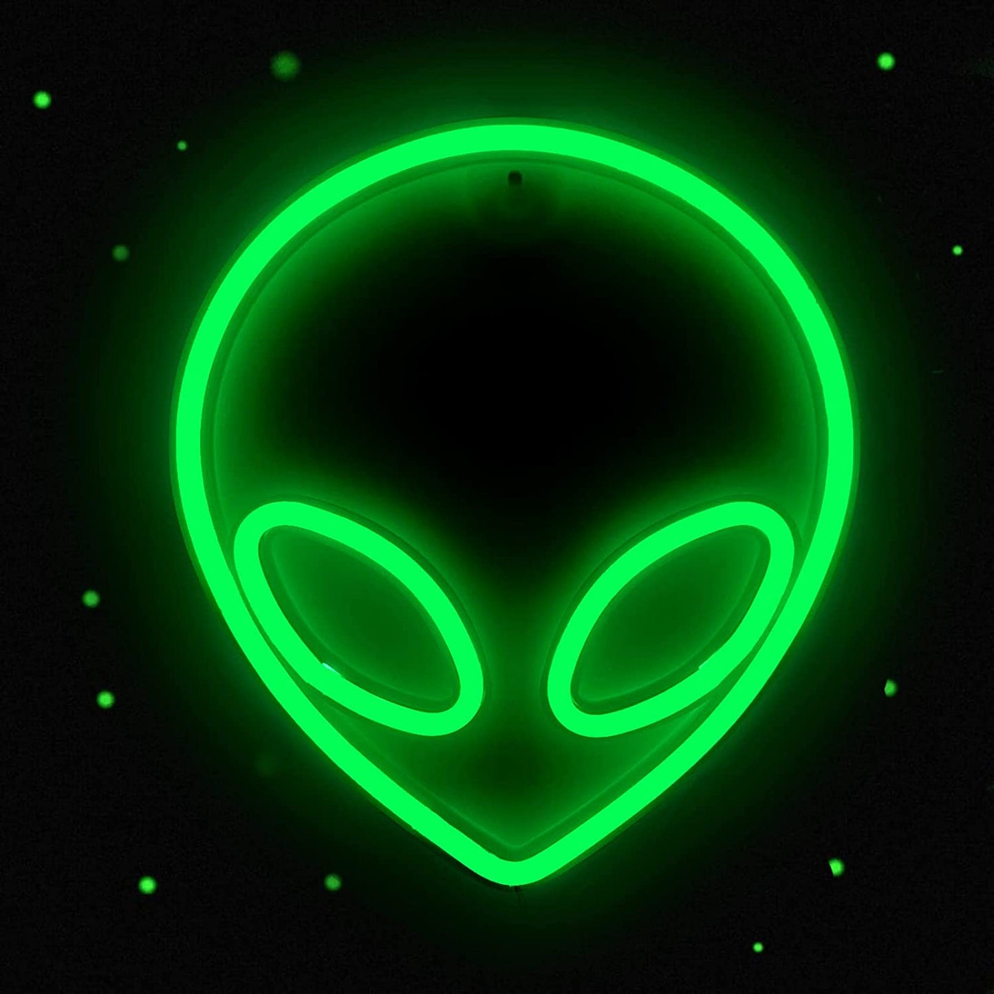 Alien Neon Sign Christmas Decoration Purple Green LED Alien Neon Light Usb/Battery Operated Cool Alien Light up Sign for Wall Decor Game Room Aesthetic Hanging Light for Man Cave Stuff, Bedroom, Bar, Party