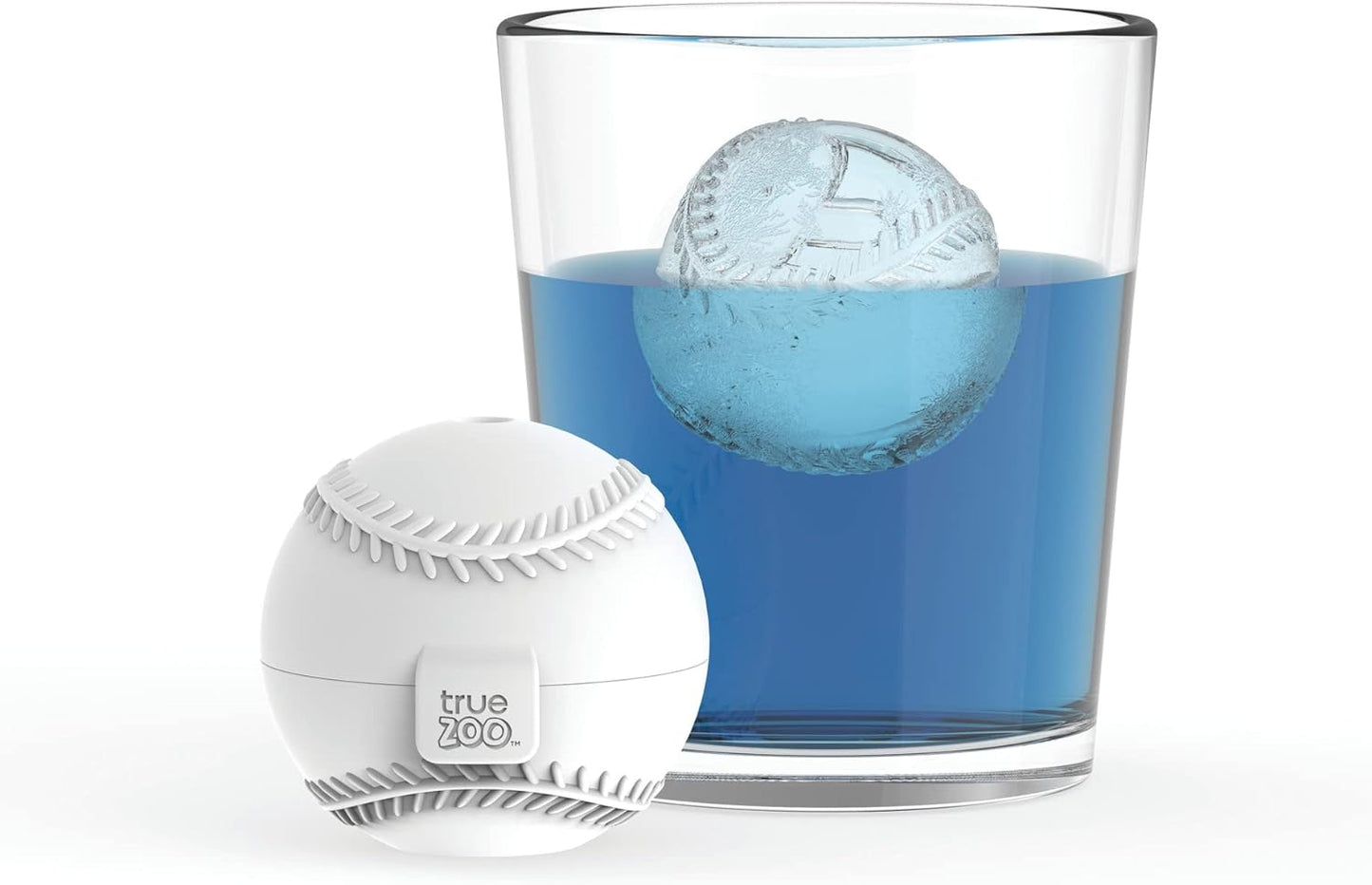 Baseball Ice Mold, Silicone Ice Sphere Mold, Novelty Ice Maker, Set of 1, White, Dishwasher Safe, Ice Cube Tray