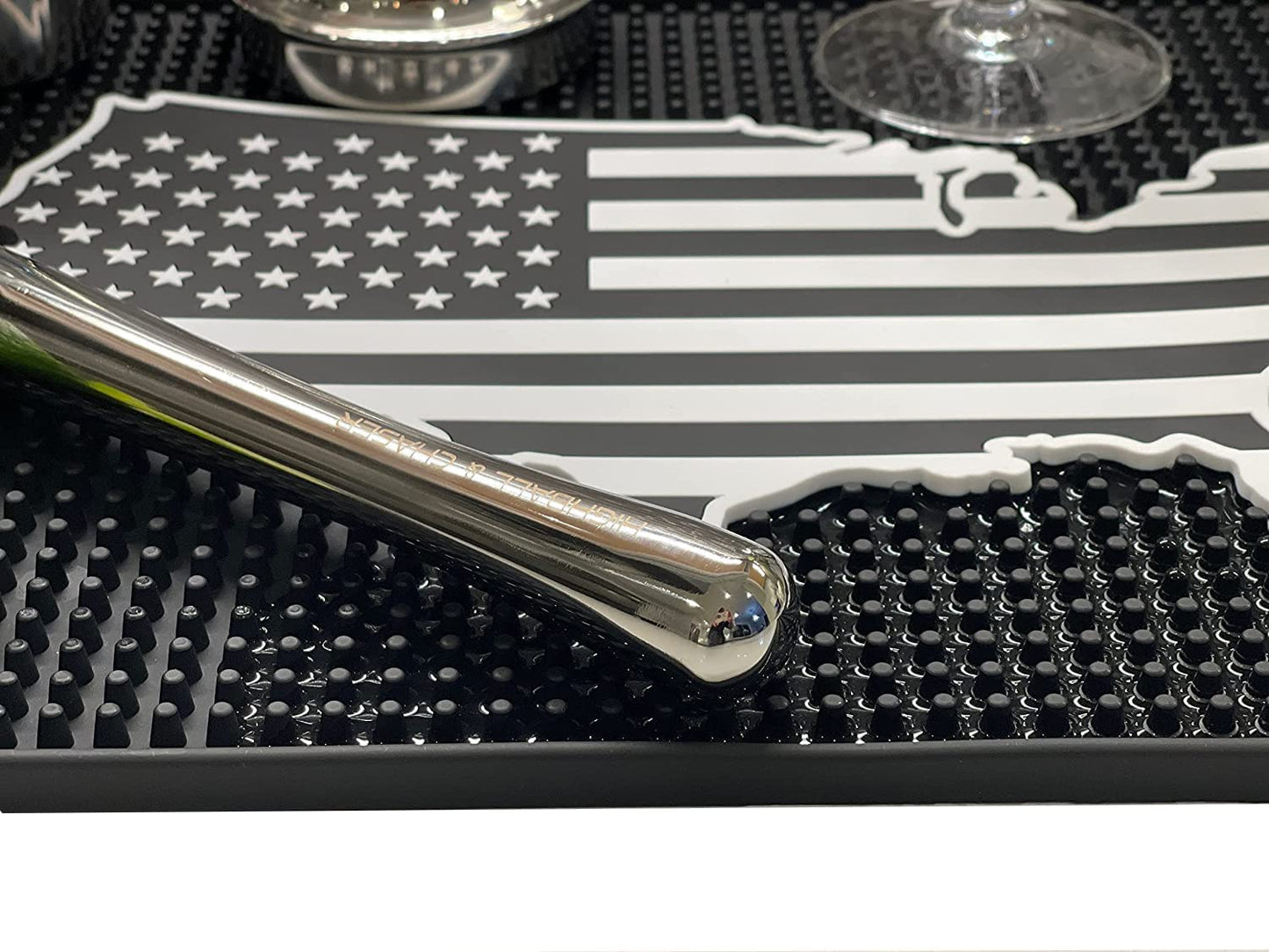 Premium USA Bar Mat, 18In X 12In Custom Bar Mat with Slogan Bar Mat for Spills Service Mat for Coffee, Bars, Restaurants and Countertops.
