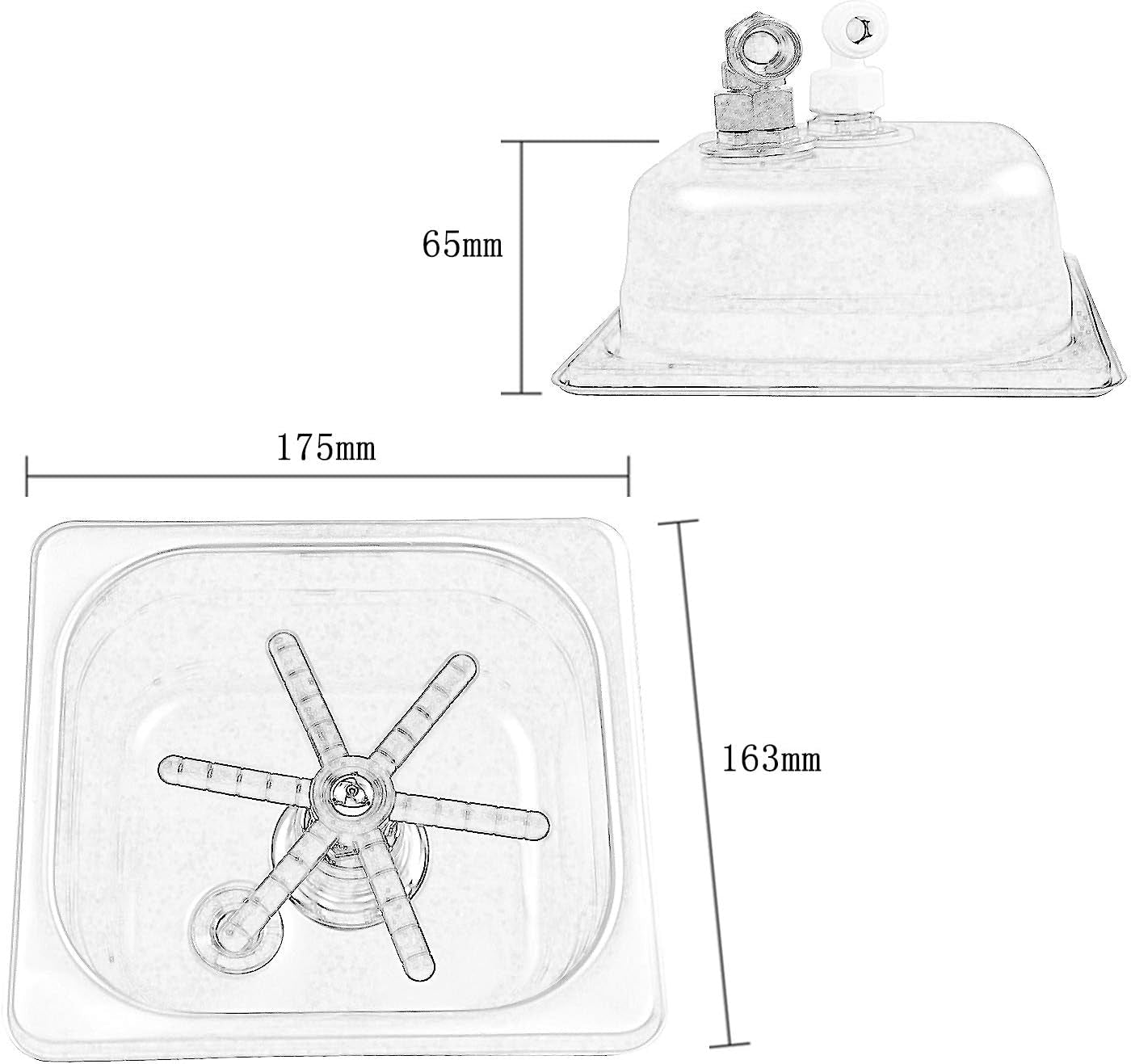 Cup Washing Machine Rinser Pitcher, Glass Cleaning Rinser for Bar Cafe Pan Dimensions Rinser (6.9" X 6.4" X 2.6")