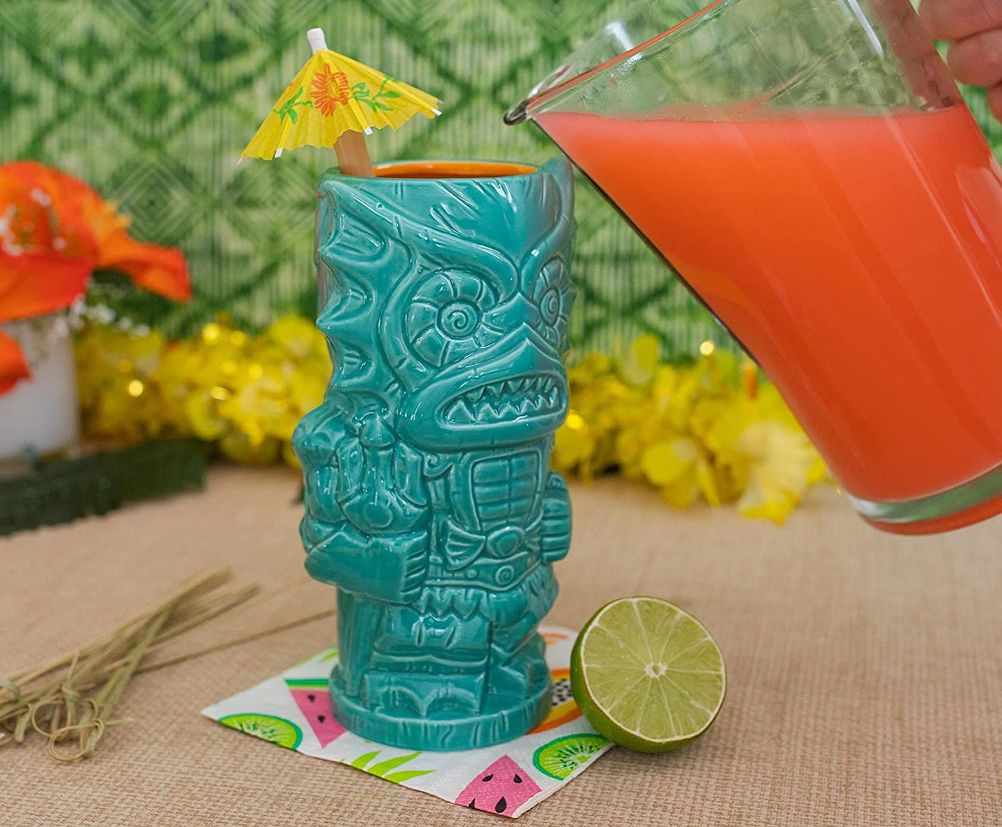 Masters of the Universe Mer-Man Ceramic Mug | Official Collectible Tiki Cup | Tropical Drinkware for Home Barware Set | Holds 18 Ounces