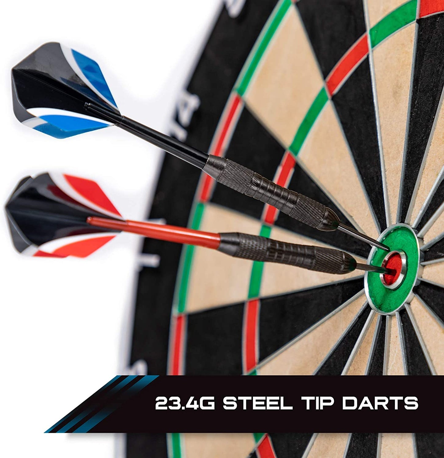 Volt Official Size Bristle Dartboard Set, Premium African Self-Healing Sisal Fibers, Easy-To-Mount Board- Perfect for Family Game Room, Basements, Bar, Man Cave, or Garage