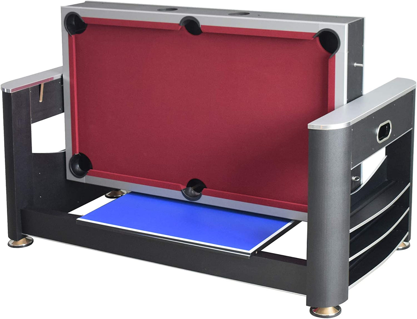 Triple Threat 6-Ft 3-In-1 Multi Game Table with Billiards, Air Hockey, and Table Tennis