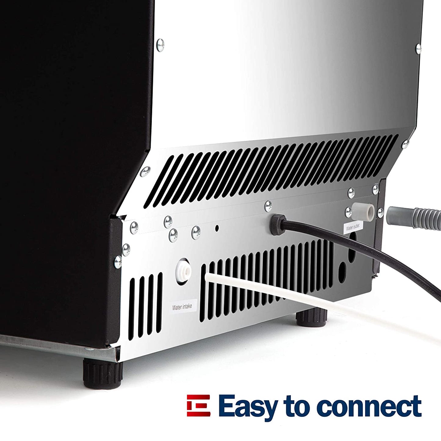 Euhomy Commercial Ice Maker Machine, 100Lbs/24H Stainless Steel under Counter Ice Machine with 33Lbs Ice Storage Capacity, Freestanding Ice Maker.